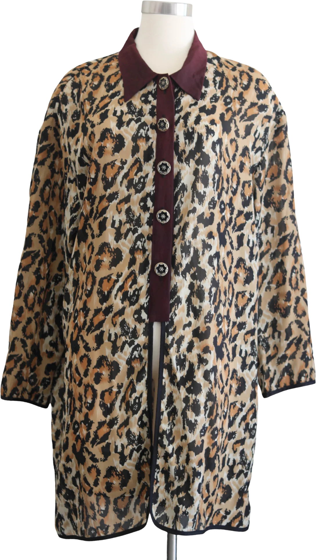 80s Vintage Plus Size Leopard Shirt