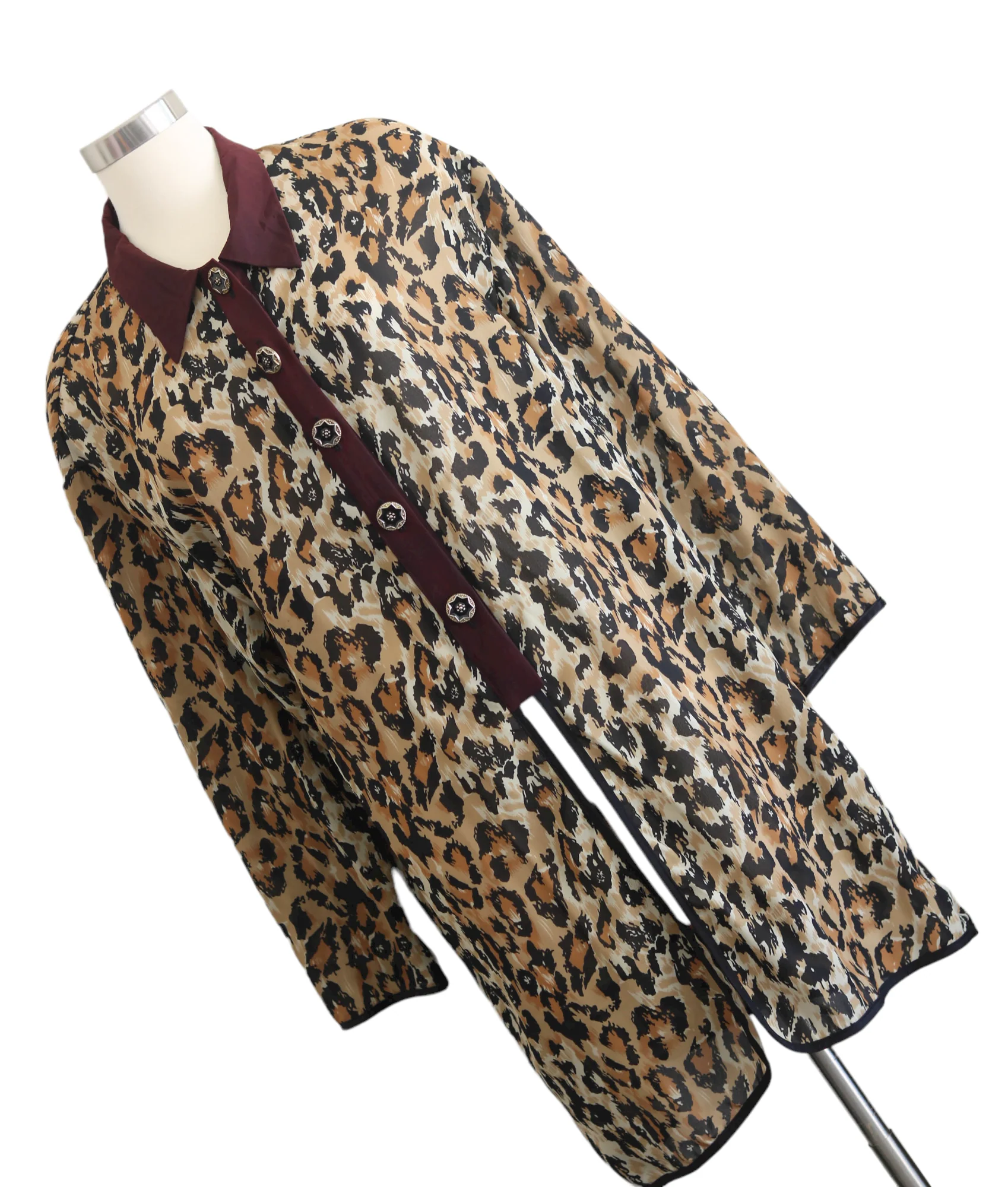 80s Vintage Plus Size Leopard Shirt - Image 4