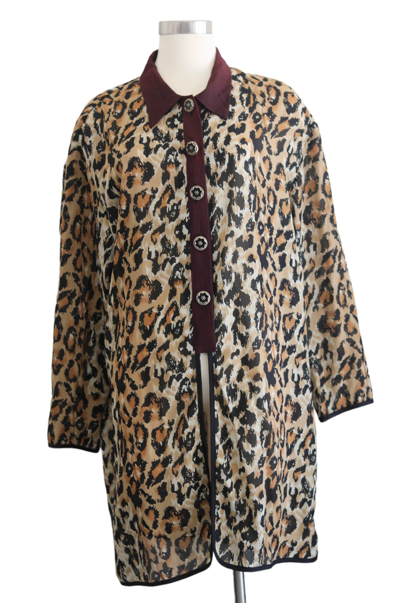80s Vintage Plus Size Leopard Shirt - Image 5