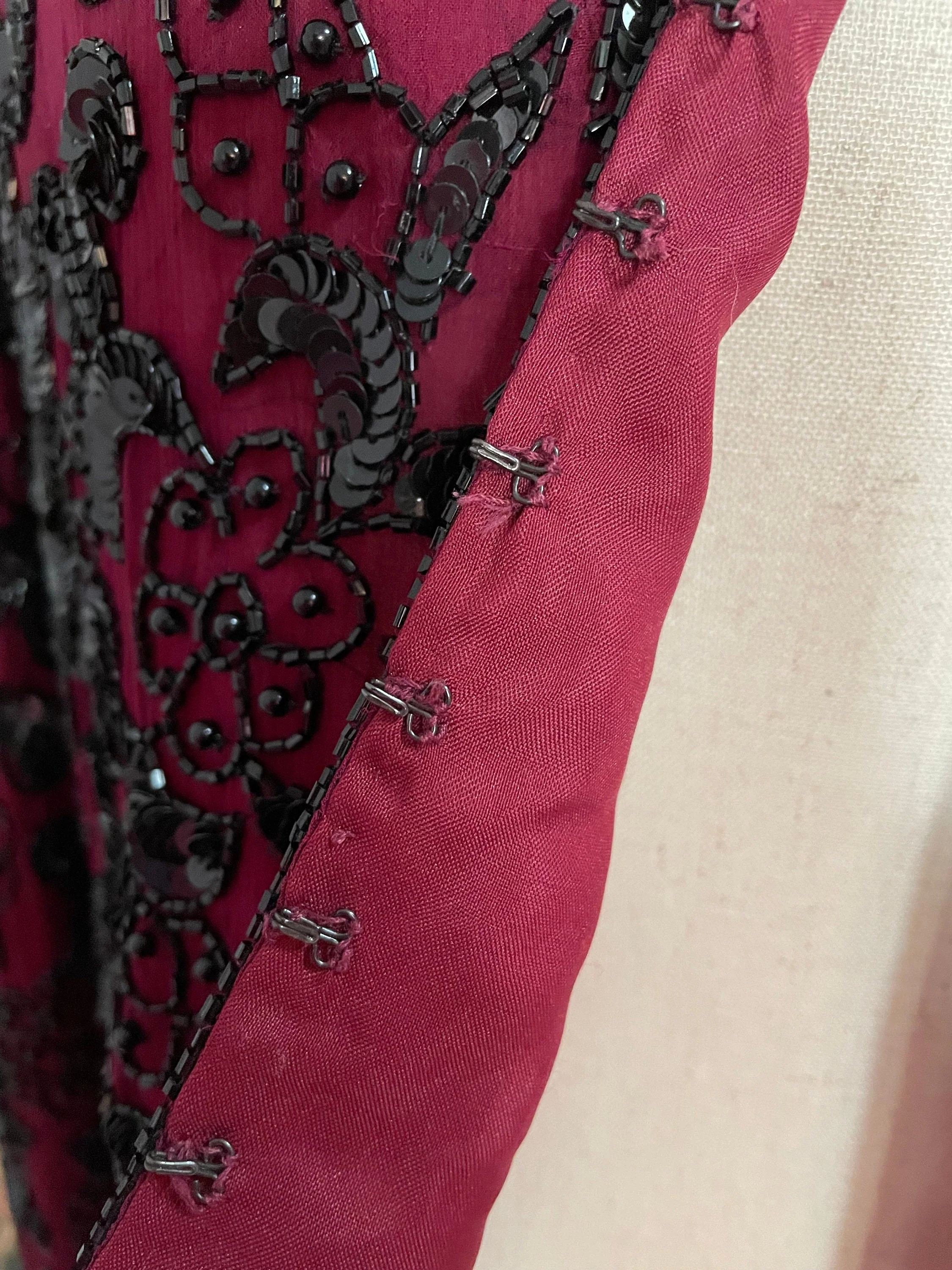 80s Vintage Silk and Sequin Evening Jacket (nwot) by Stenay - Image 5