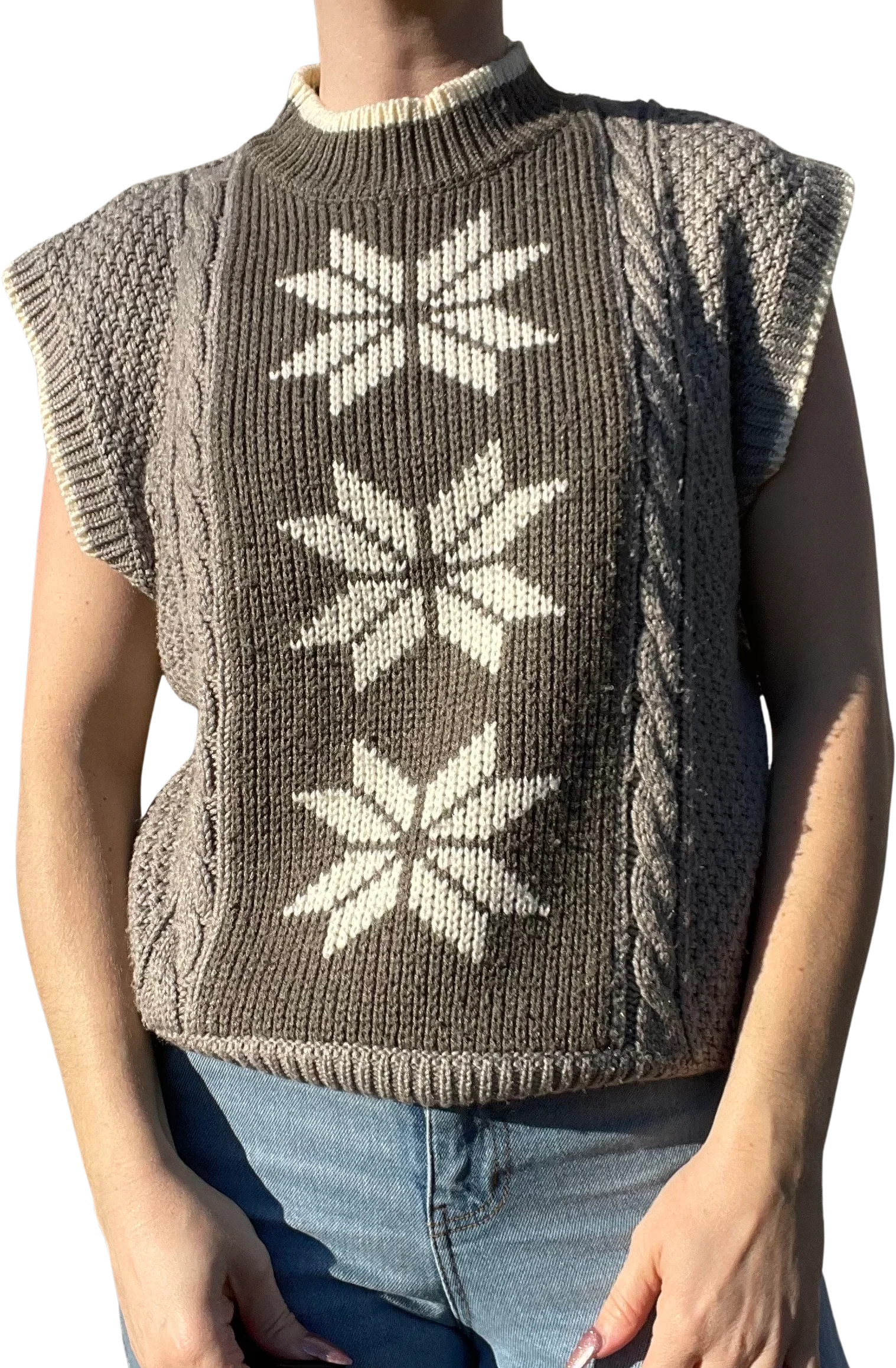 80s Vintage Sleeveless Knit Sweater Vest By Cheryl Tiegs