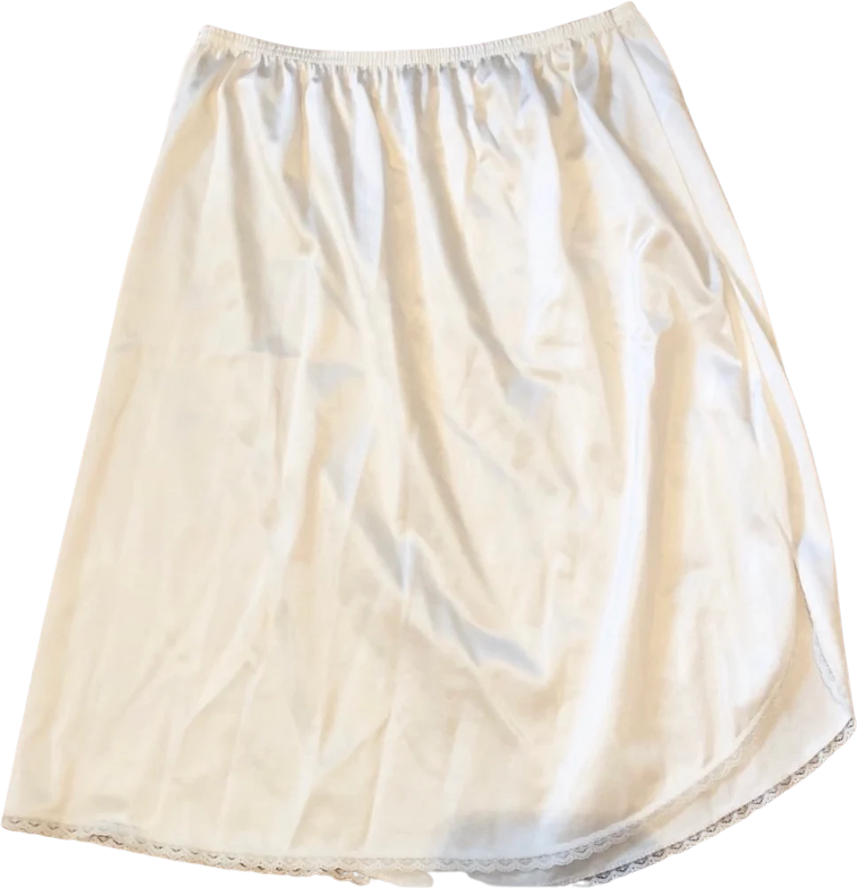 80s Vintage Vassarette White Mini Half Slip Side Slit By Vassarette - Image 2