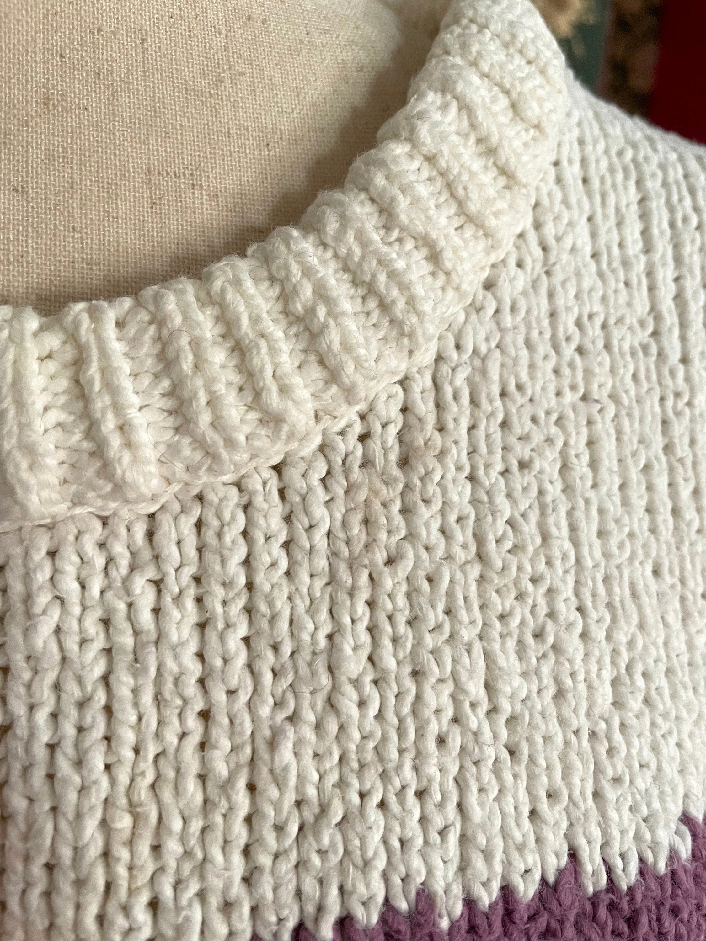80s Vintage White Cotton Oversized Sweater by Alexander Julian - Image 3