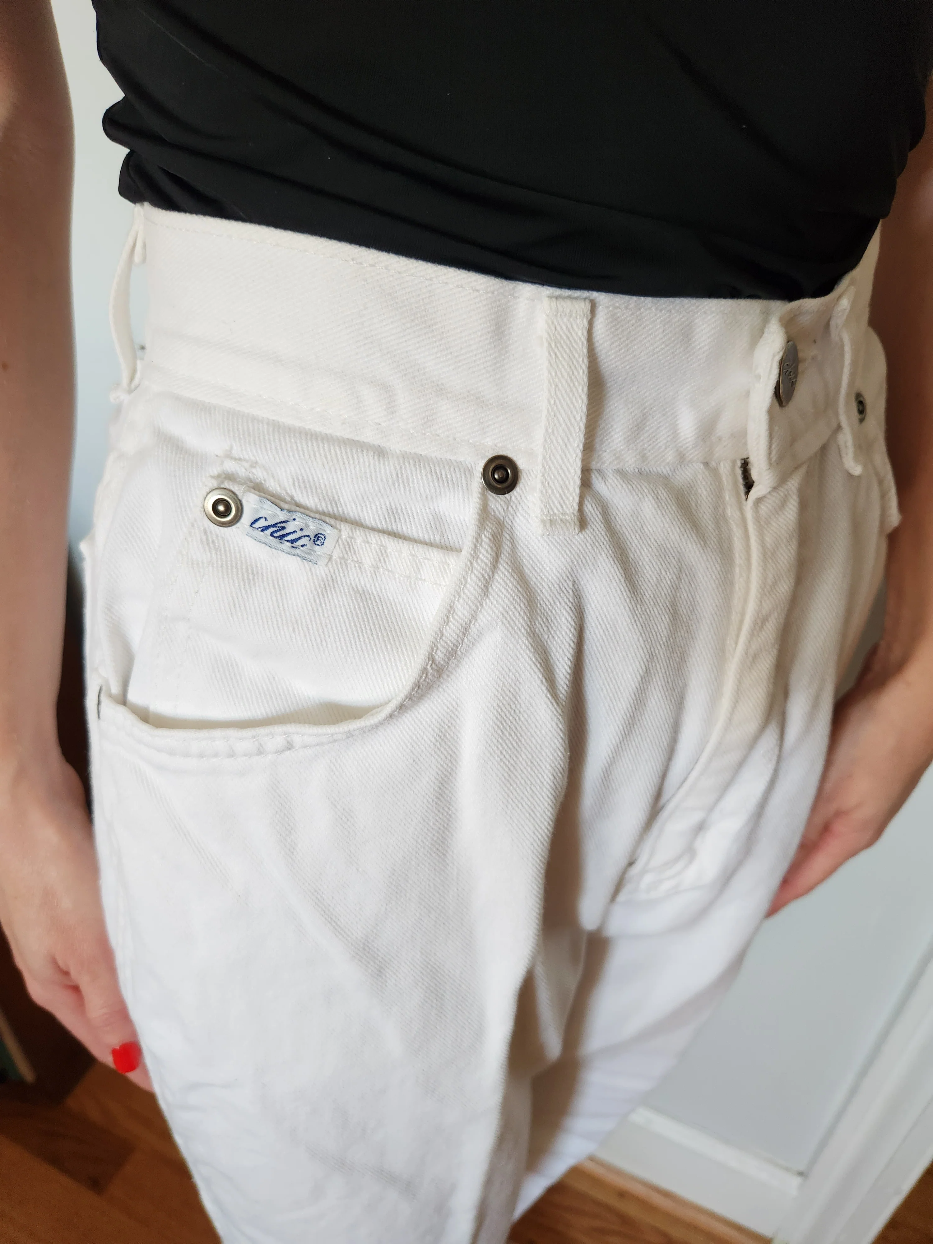 80s Vintage White Jeans By Chic By Chic - Image 3