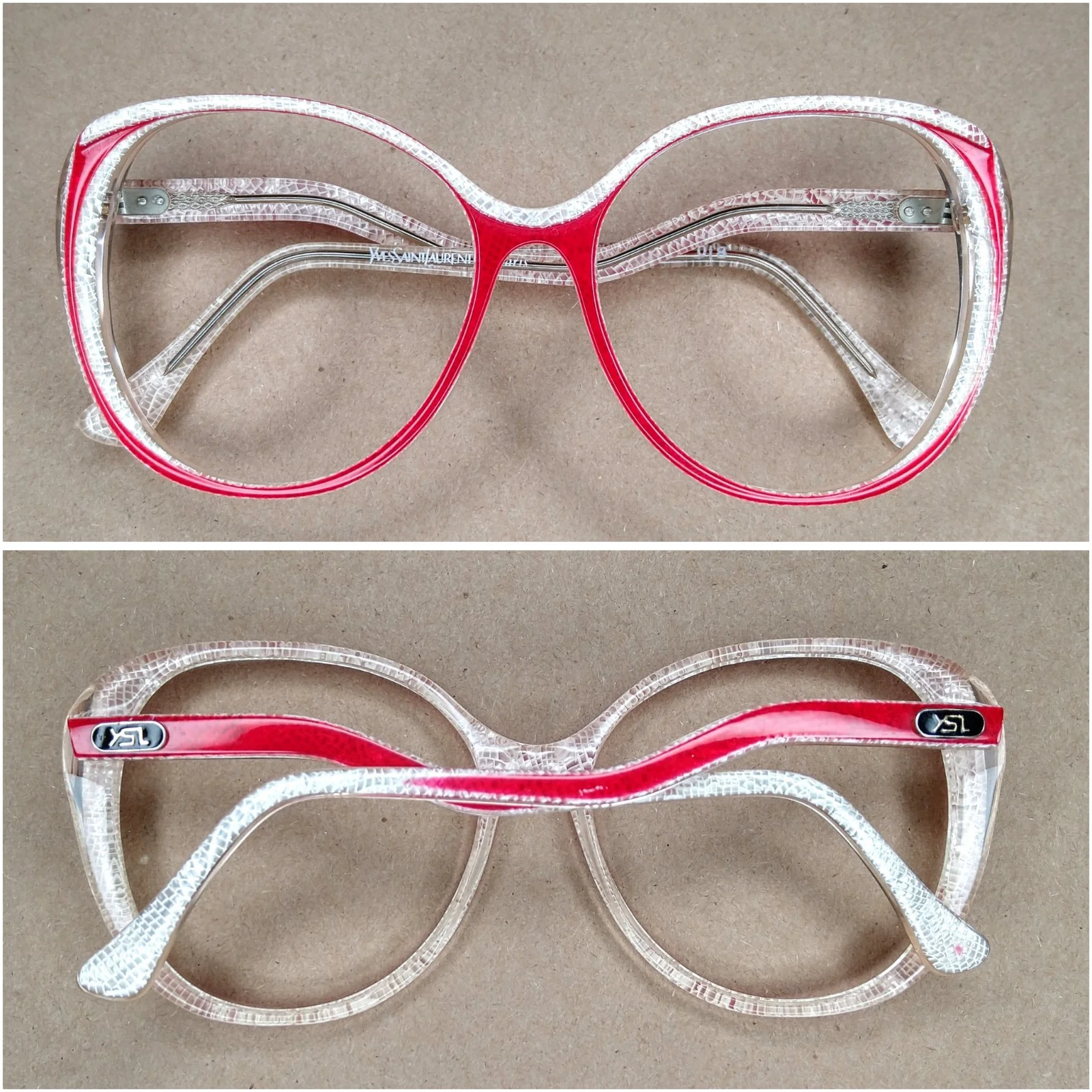 80s Vintage Ysl-121 Cat Eye Eyeglasses Frame France By Yves Saint Laurent - Image 2