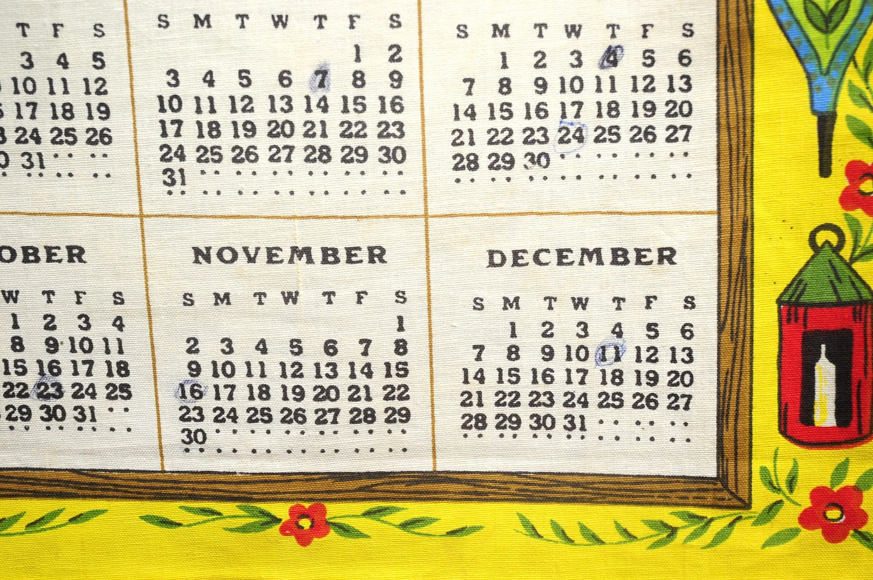 80s Vtg 1980 Country General Store Calendar Tea Towel - Image 9