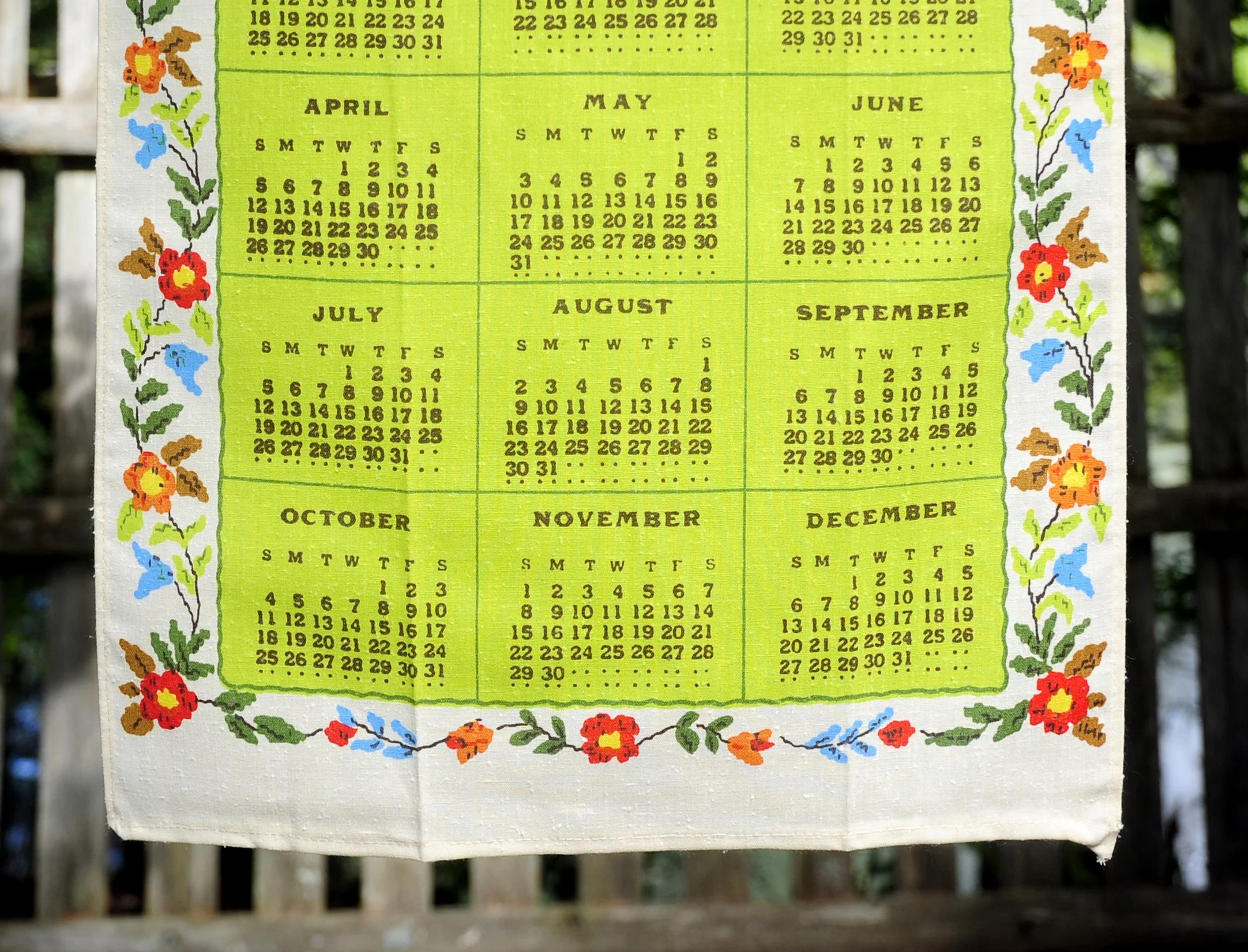 80s Vtg 1981 Bless Our Home Faux Cross Stitch Calendar - Image 7