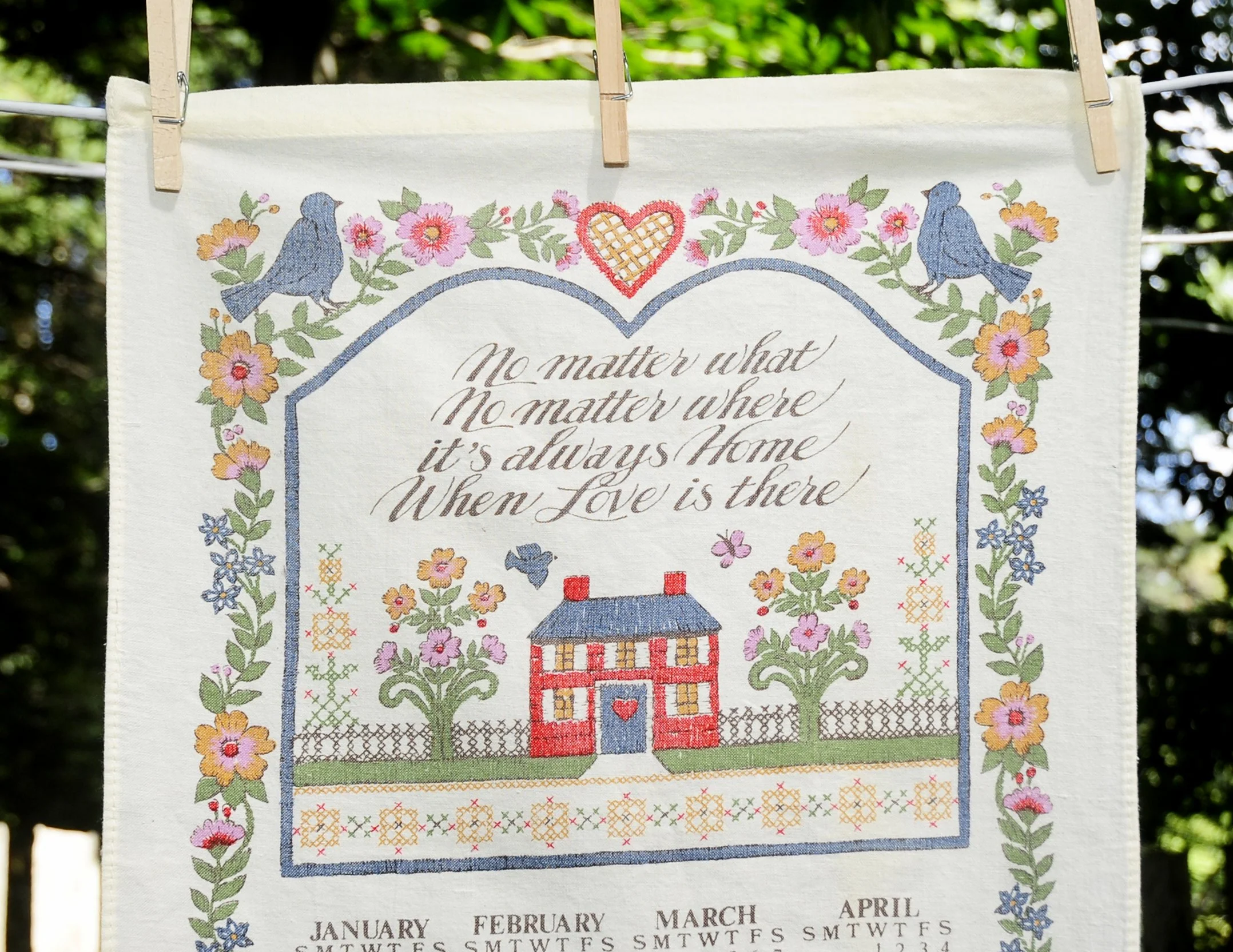80s Vtg 1987 Always Home When Love Is There Calendar - Image 5