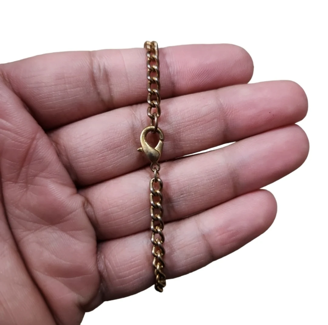 80s Vtg Gold Toned Horus Eye Pyramid Charm Bracelet - Image 3
