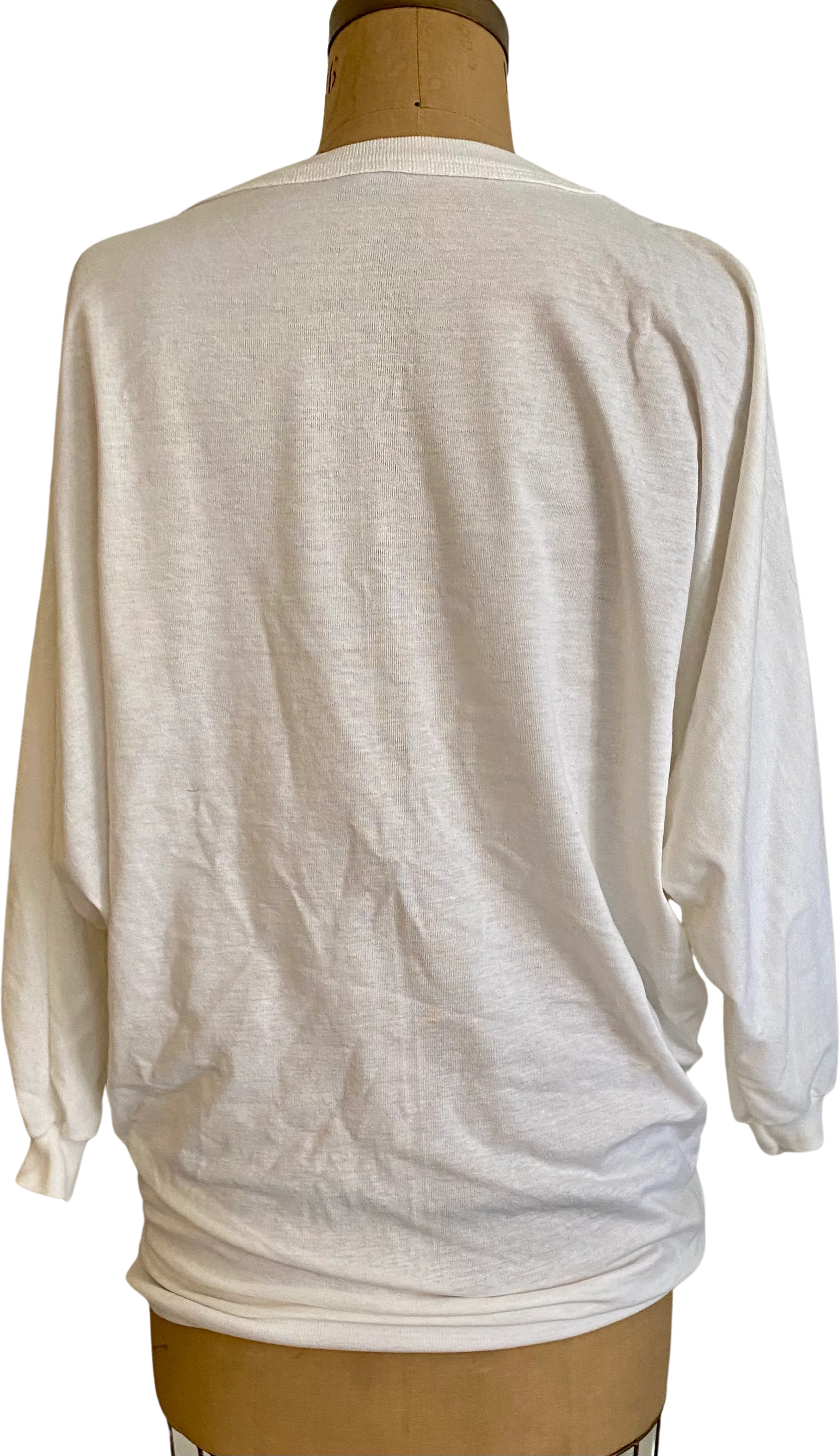 80s Vtg Rainbow Glitter Butterly Dolman Sleeve Top By Trsi - Image 2