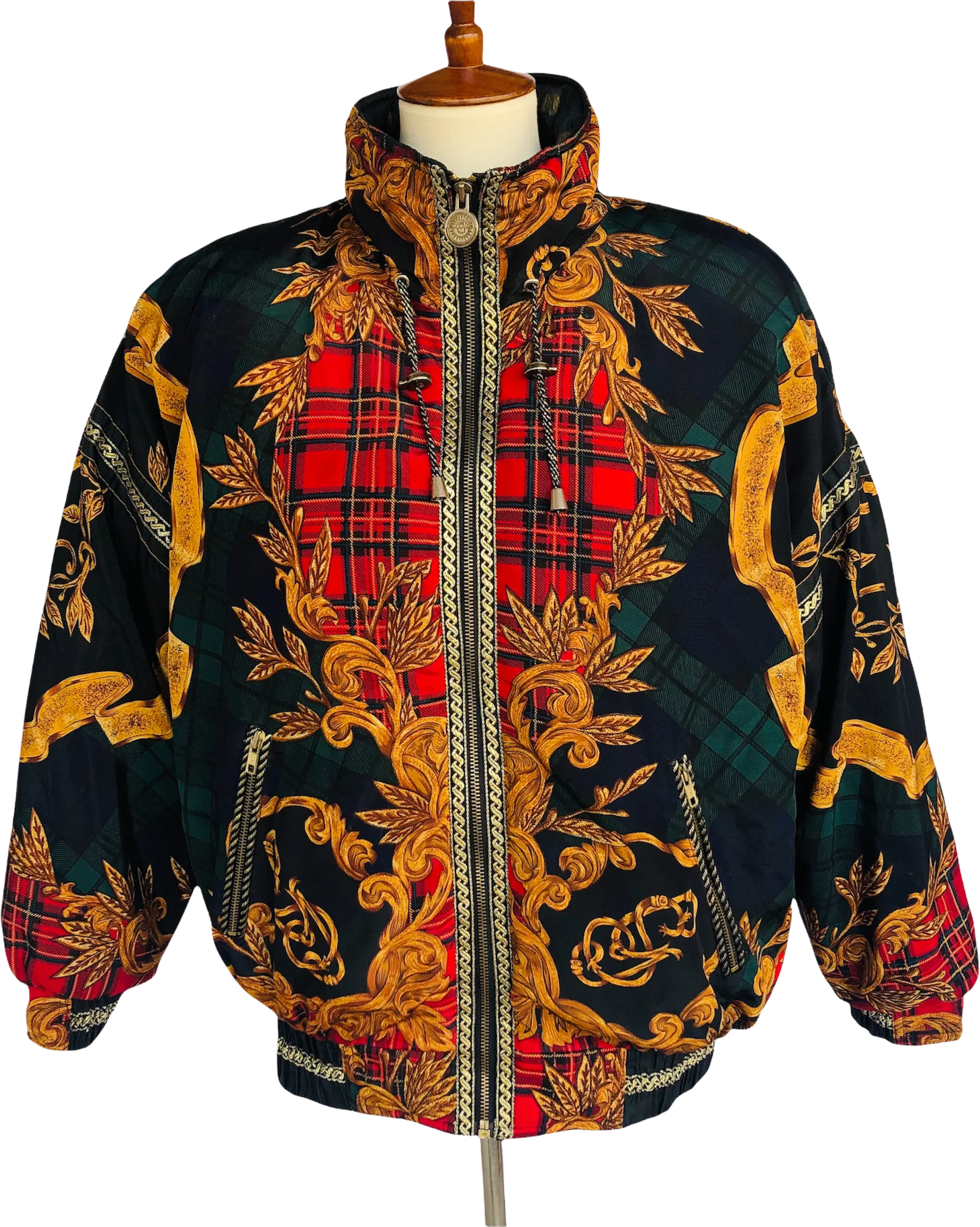 80s Vtg Tartan Plaid Down Puffer Jacket Women Sz M By Gallery