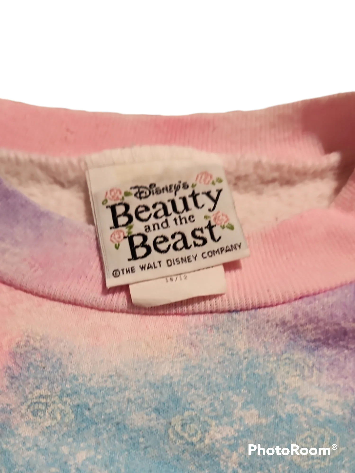 80s Watercolor Tie Dye Beauty And The Beast Sweatshirt By Disney - Image 5