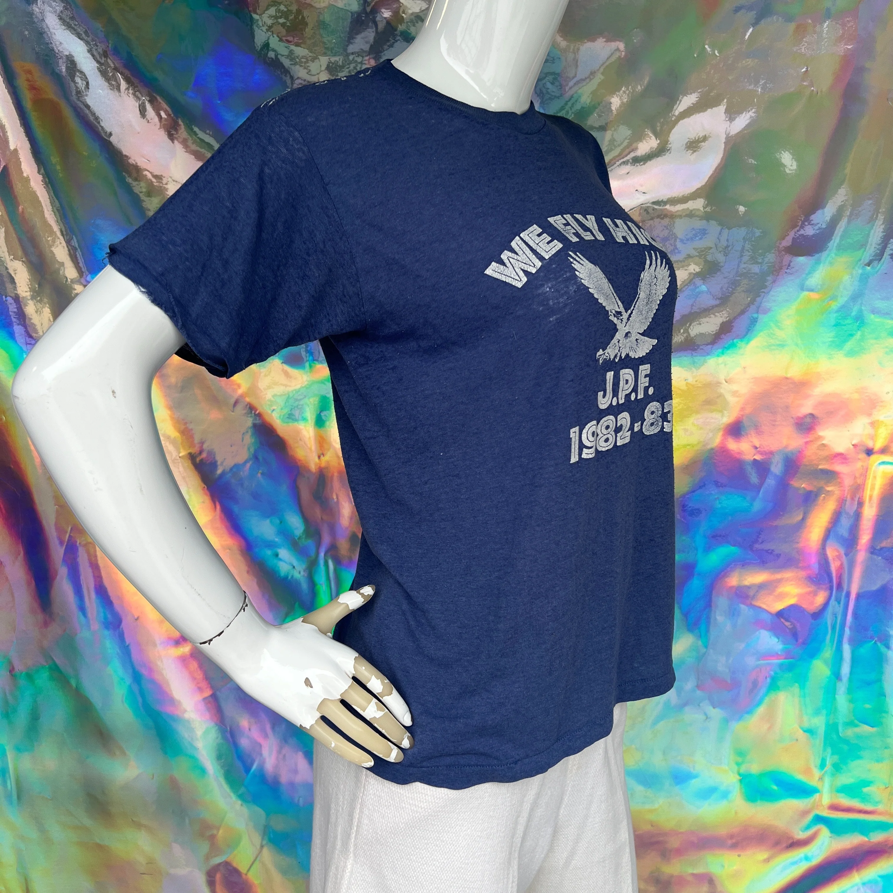 80s We Fly High J.P.F. Blue T-Shirt  by Sportswear - Image 6