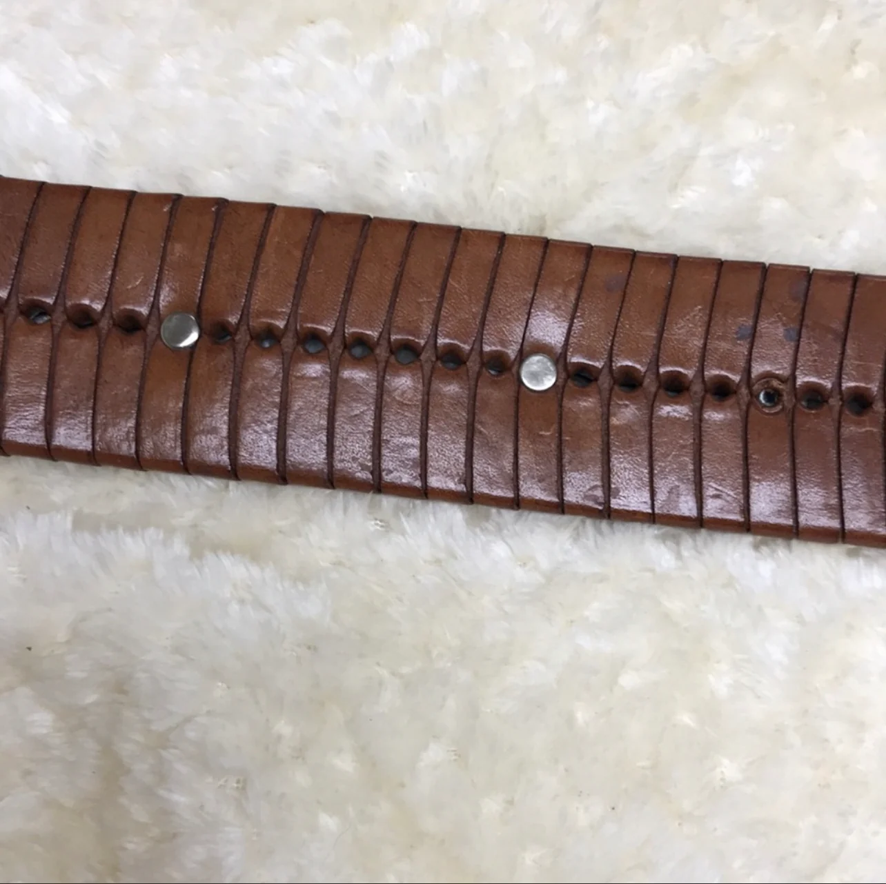 80s Western Leather Belt W Silver-toned Medallions By Western Leather Belt - Image 5