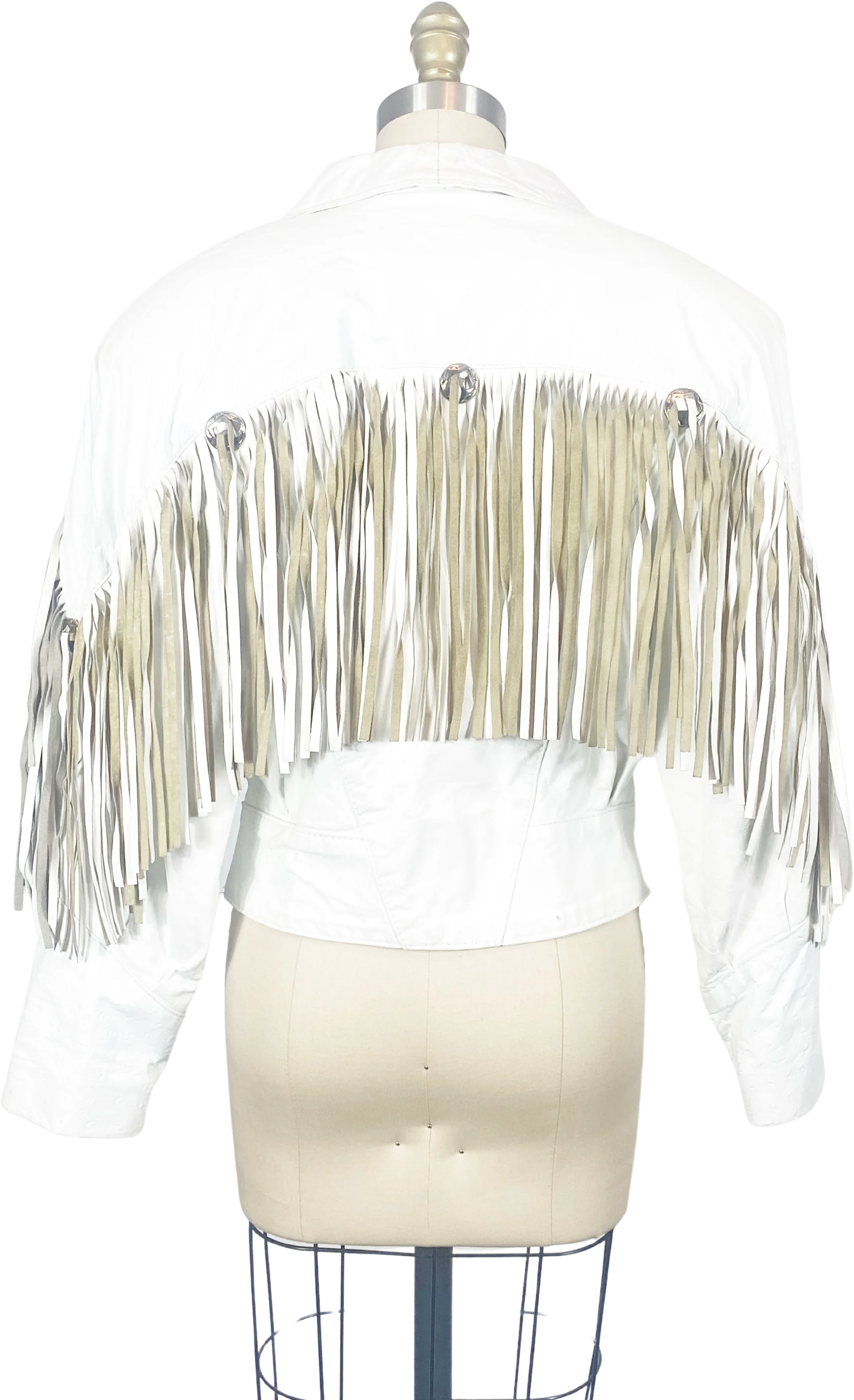 80s White Fringe Jacket - Image 2
