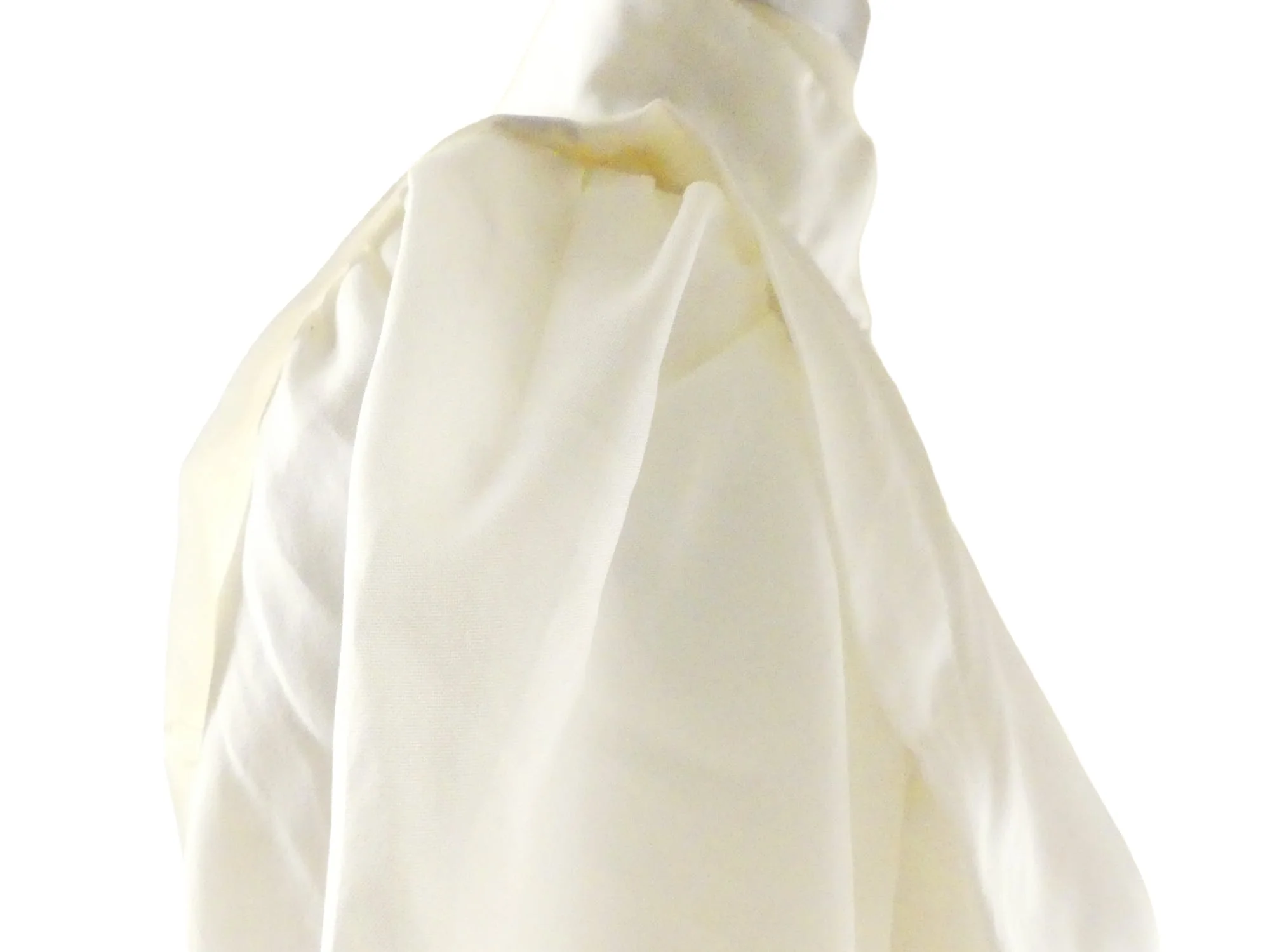 80s White Stand Collar Blouse With Shoulder Accents By Essentially Separate - Image 4