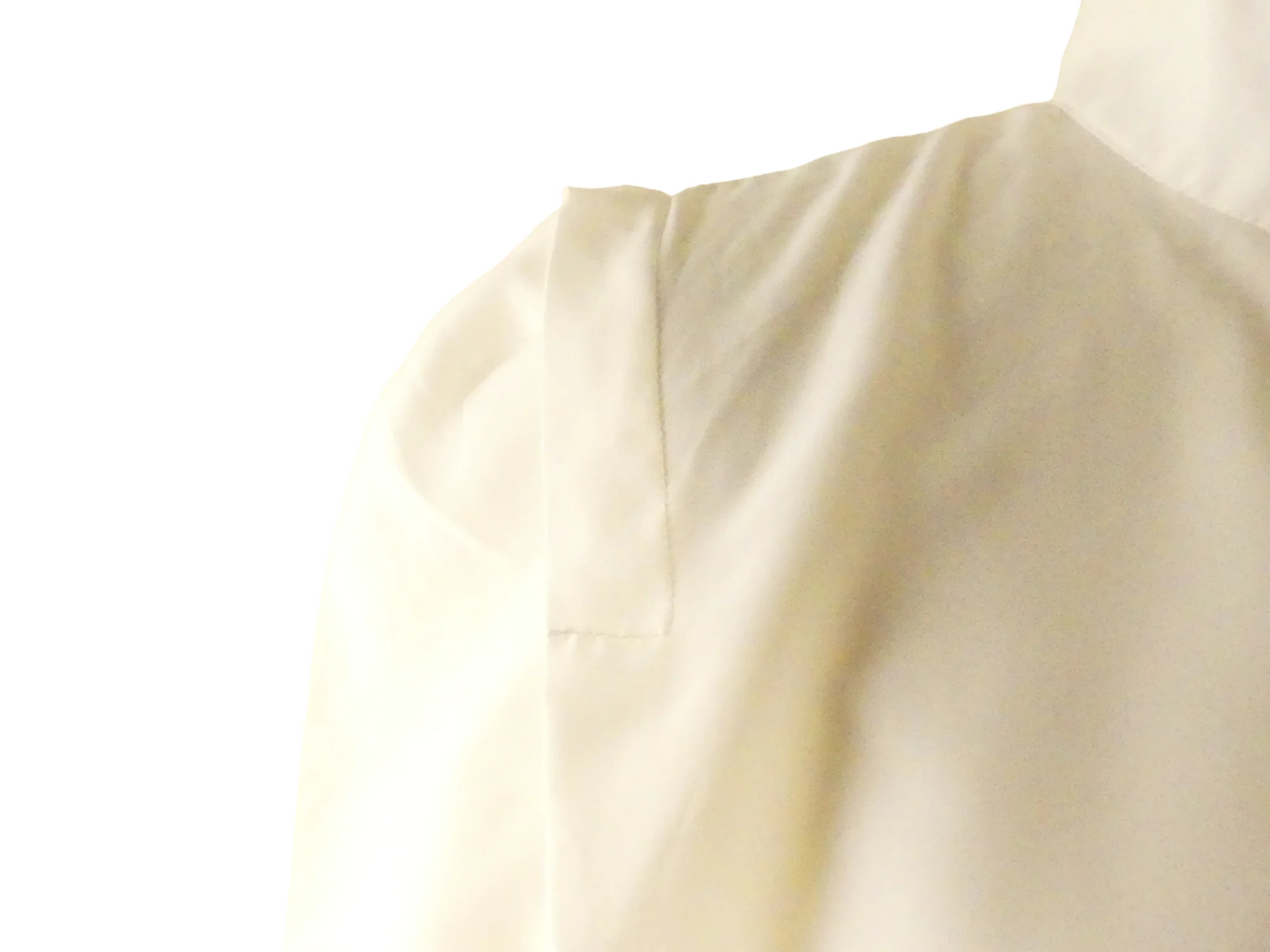 80s White Stand Collar Blouse With Shoulder Accents By Essentially Separate - Image 6