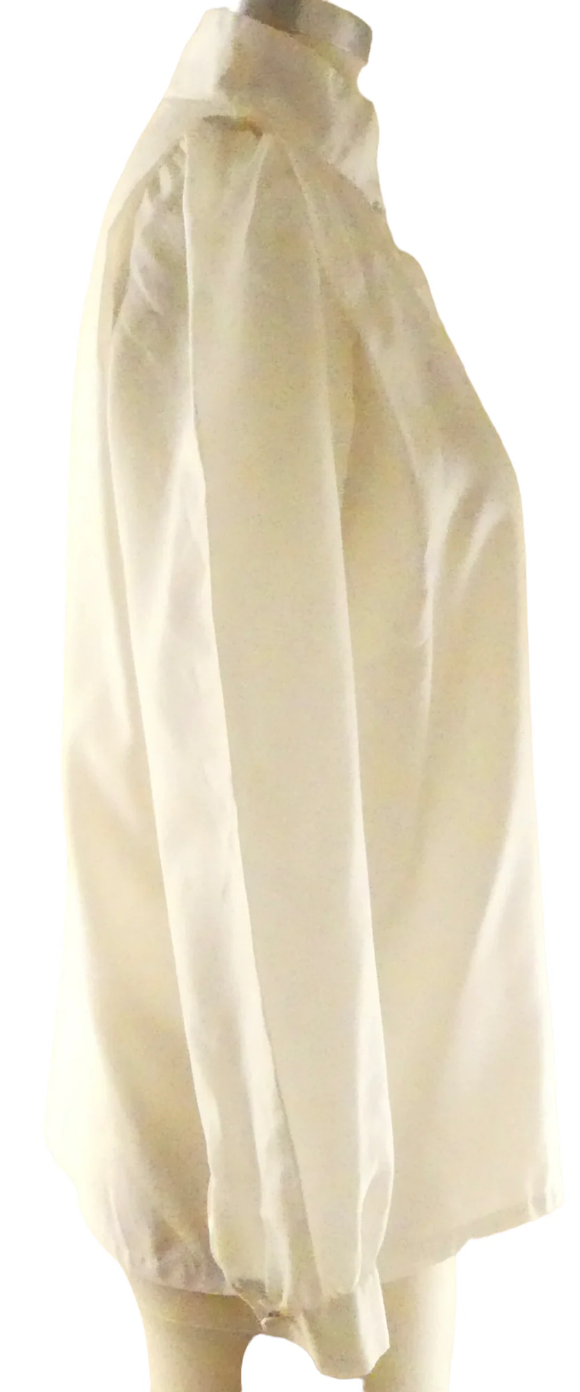 80s White Stand Collar Blouse With Shoulder Accents By Essentially Separate - Image 7