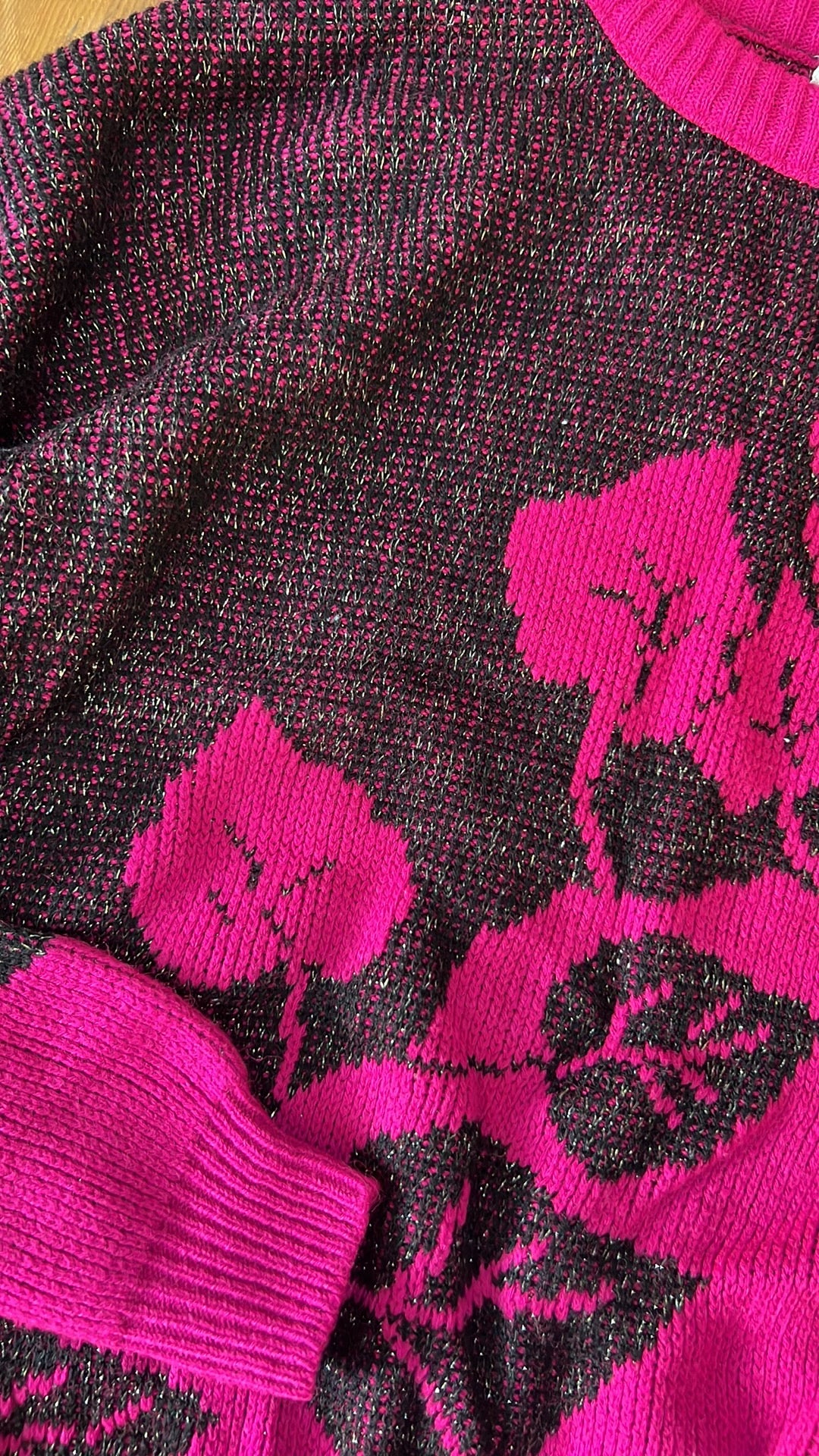 80s Womans Crew Neck Sweater Lurex By Anne Rich - Image 3