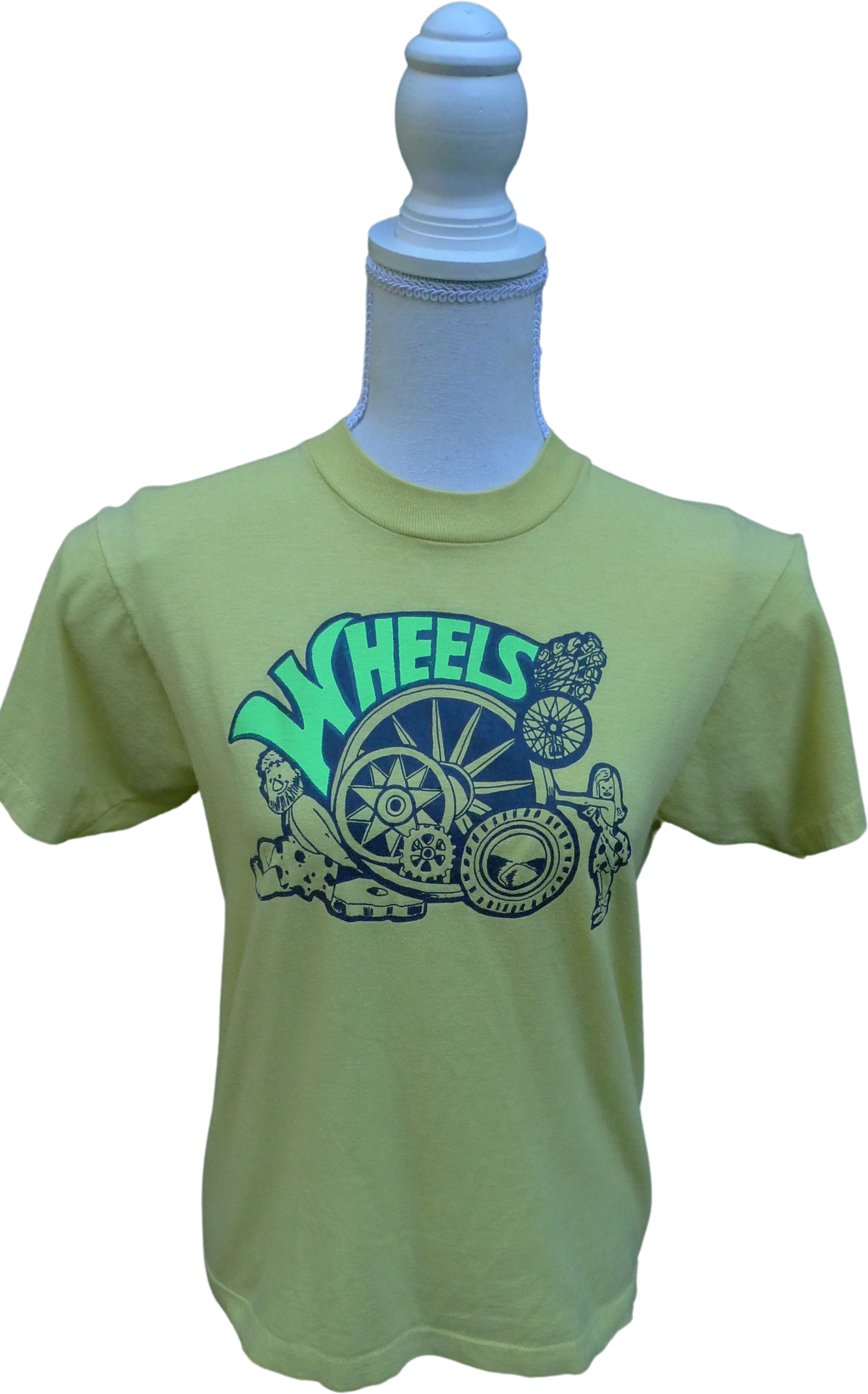 80s Womens 36 * Wheels Single Stitch Shirt By Screen Stars