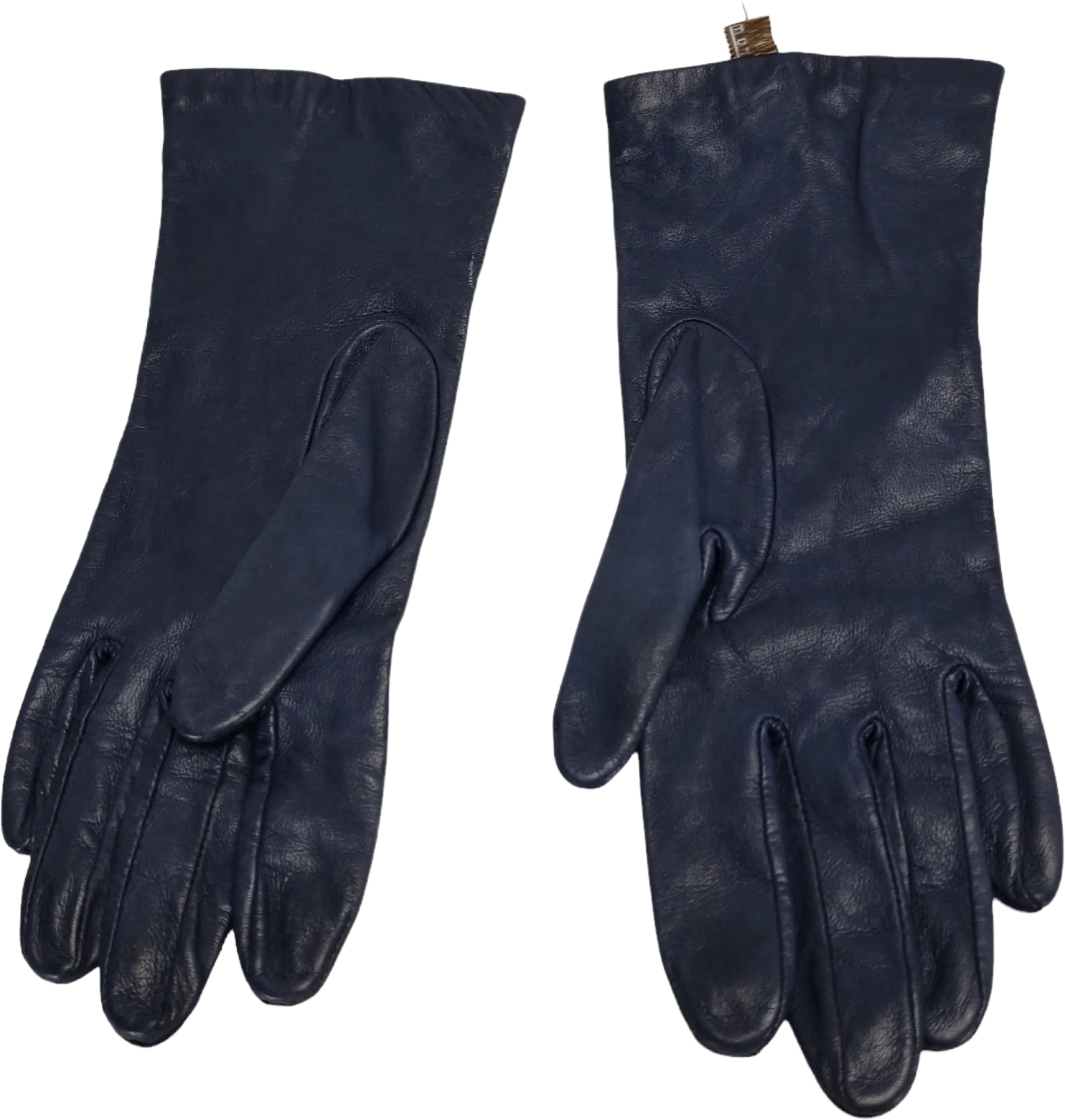80s Womens Navy Leather Gloves Size 7 By Nordstrom - Image 2