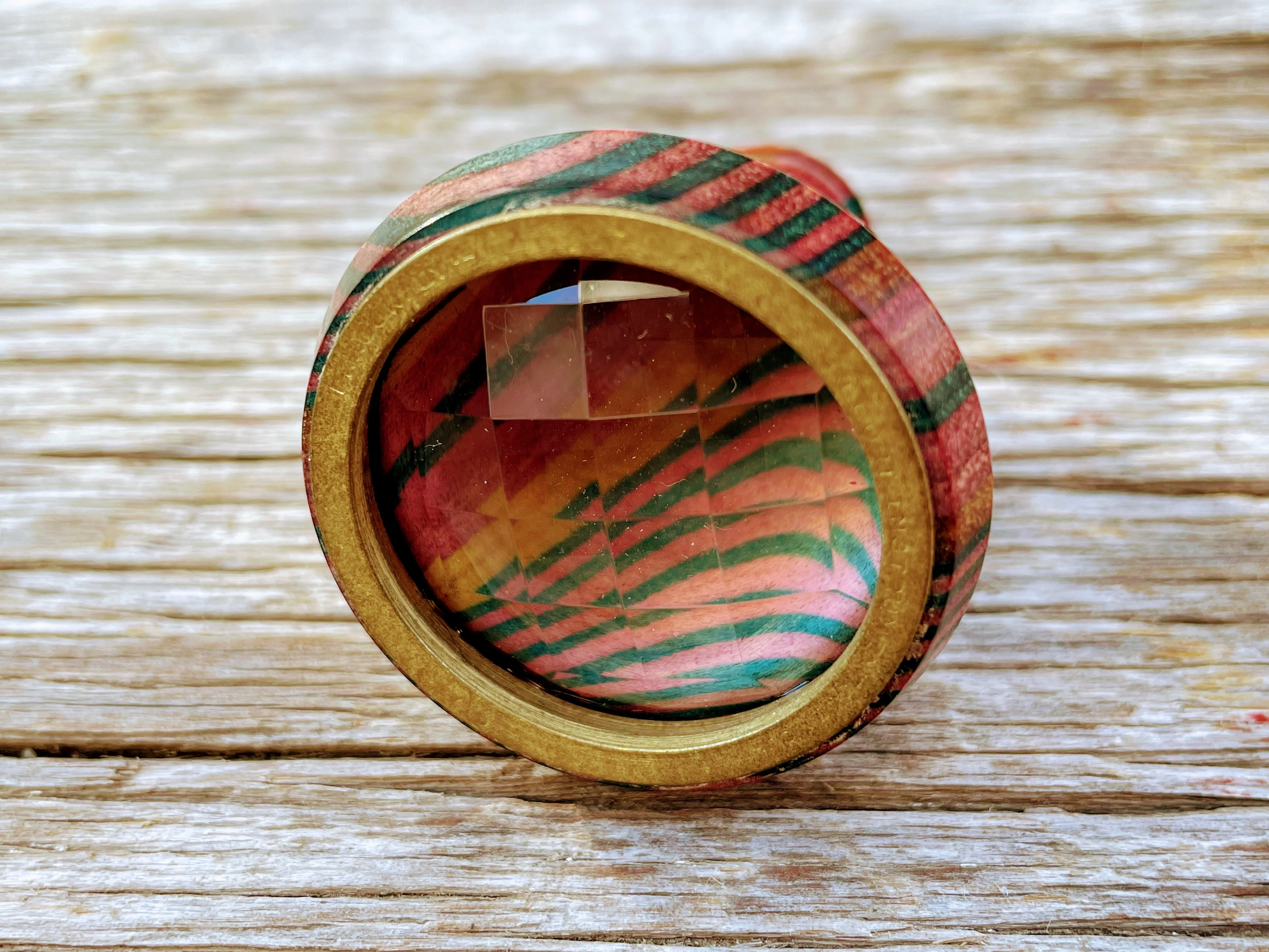 80s Wood Dioptric Prism Kaleidoscope Dragonfly By Van Cort Instruments - Image 5