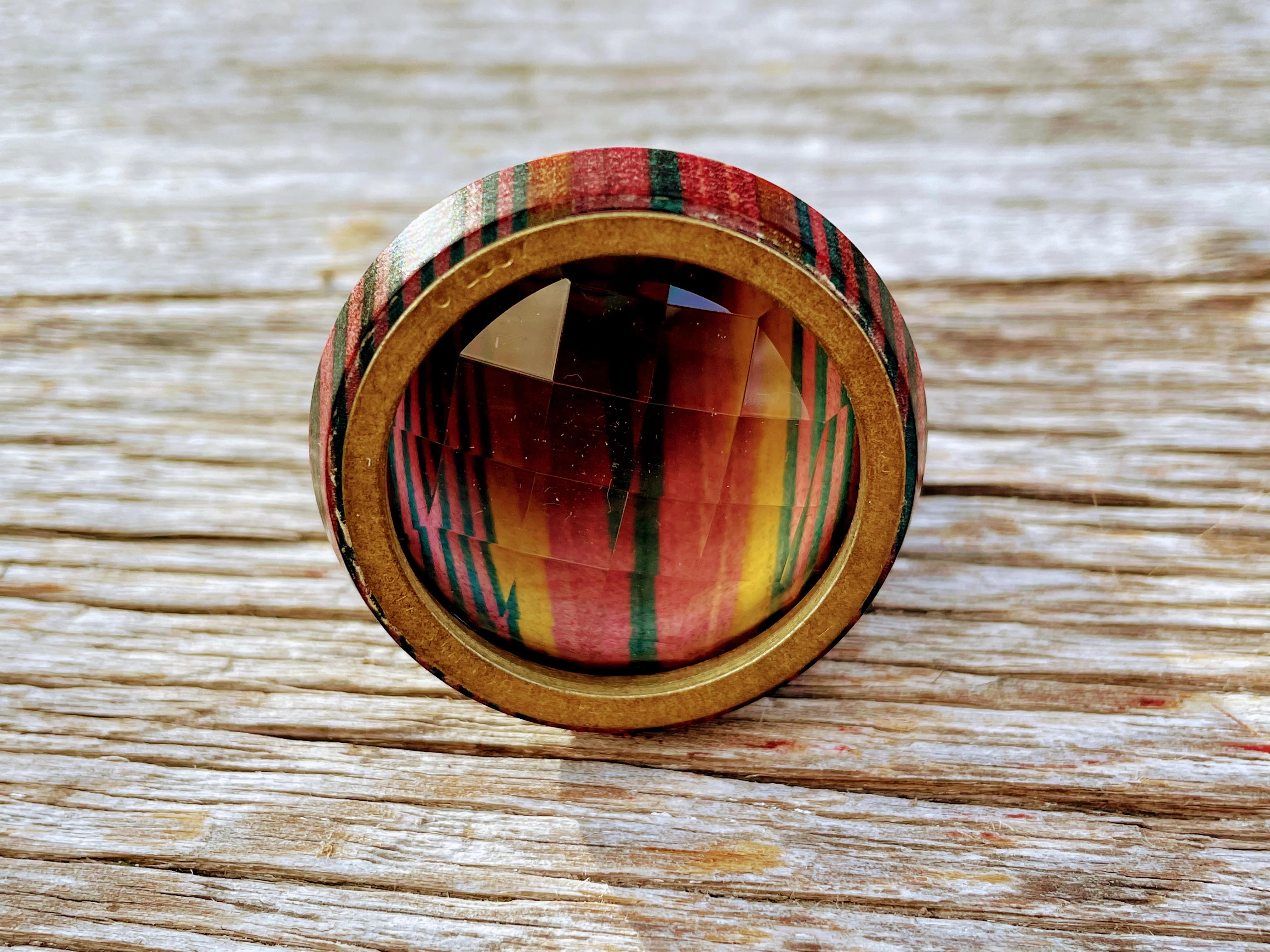 80s Wood Dioptric Prism Kaleidoscope Dragonfly By Van Cort Instruments - Image 9