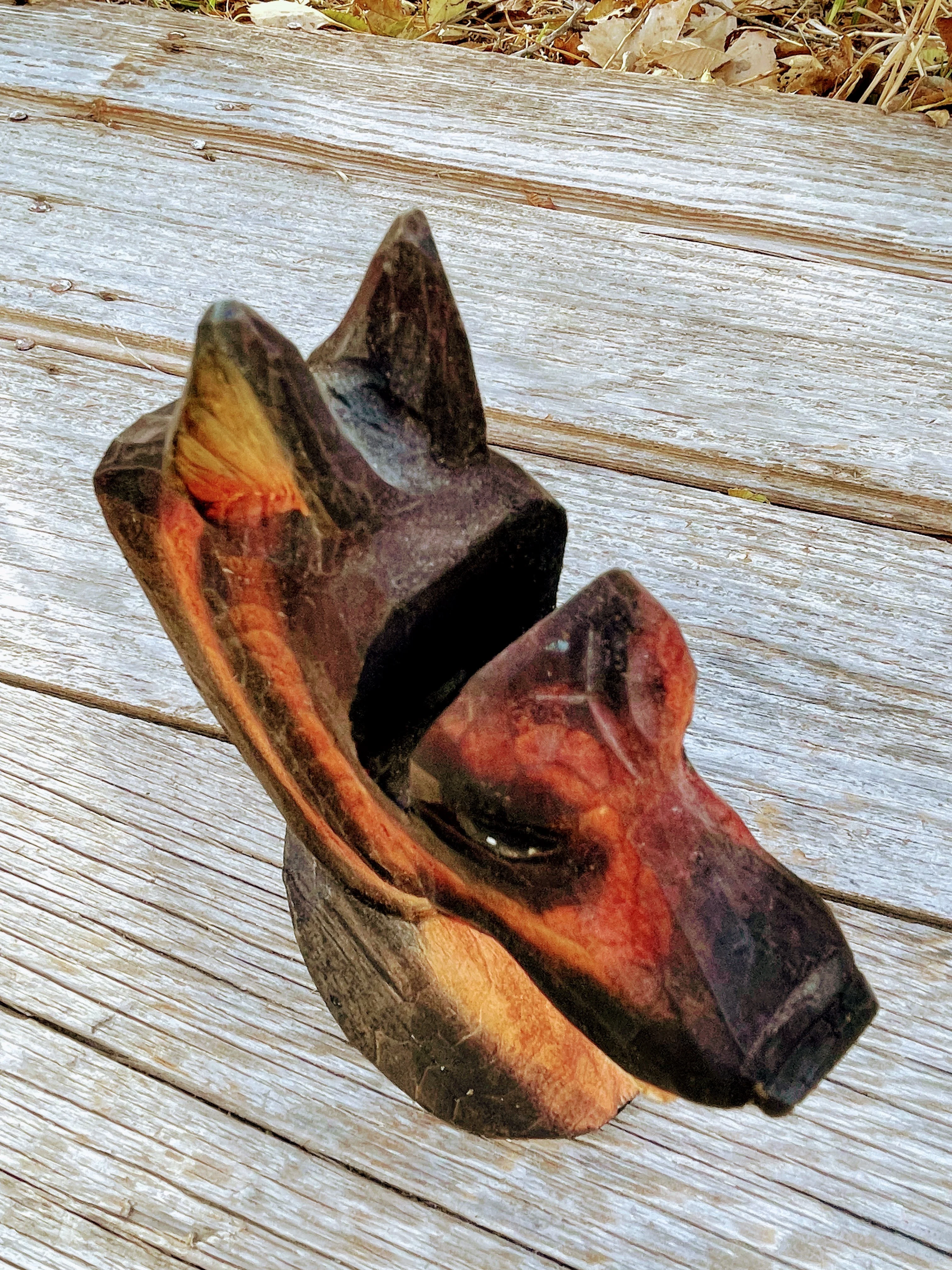 80s Wood German Shepard Dog Head Business Card Holder - Image 4
