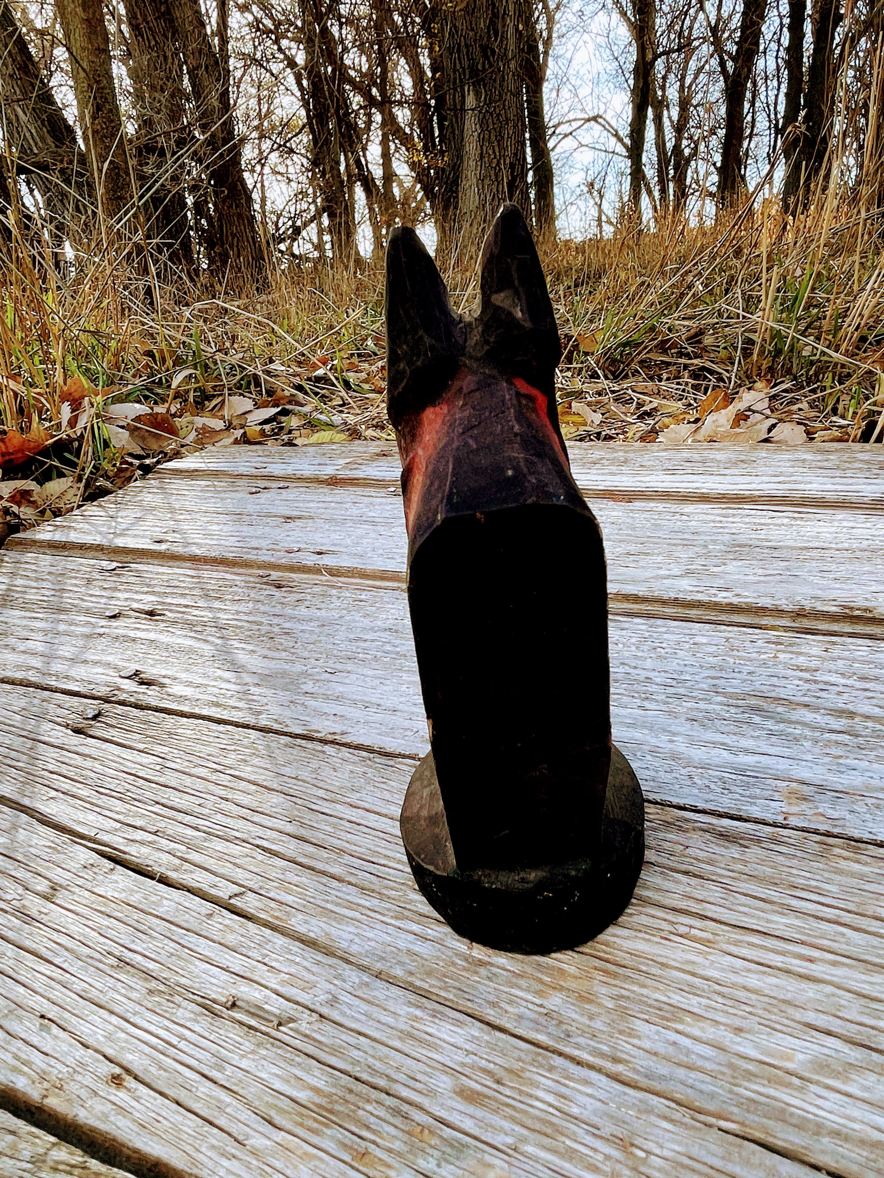 80s Wood German Shepard Dog Head Business Card Holder - Image 7
