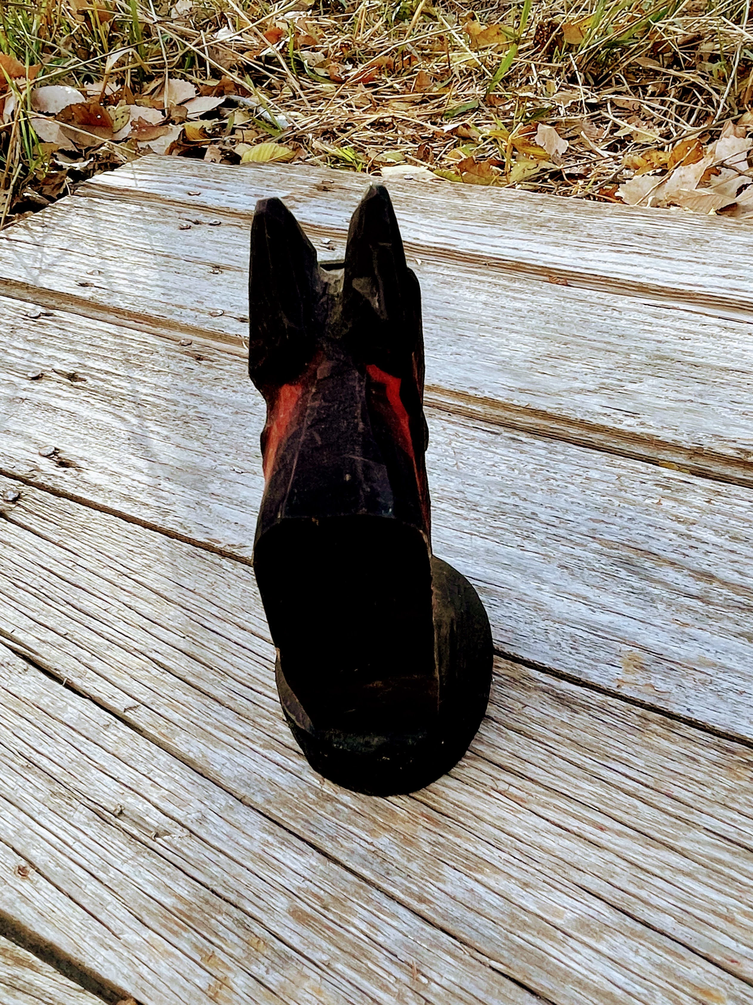 80s Wood German Shepard Dog Head Business Card Holder - Image 9