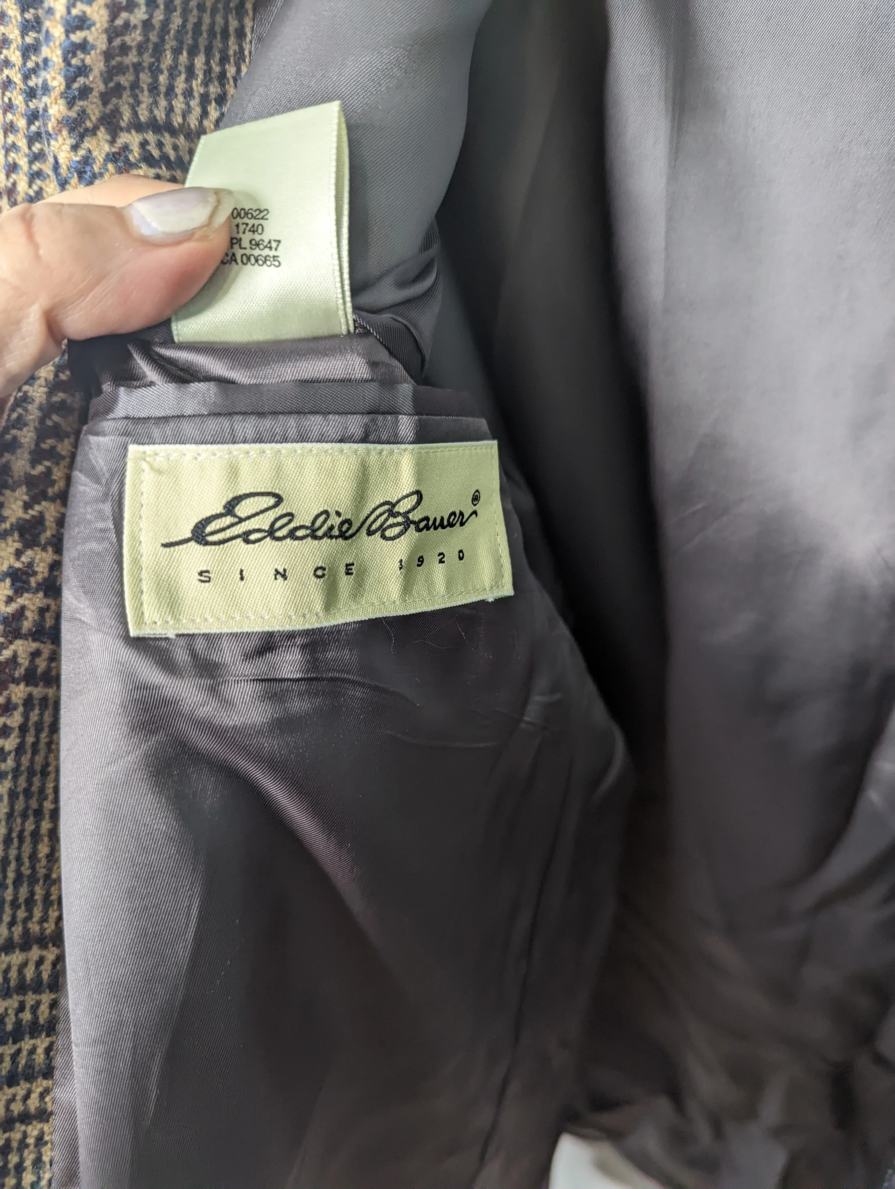 80s Wool Herringbone Blazer 3 Button Lambswool 41r By Eddie Bauer - Image 6