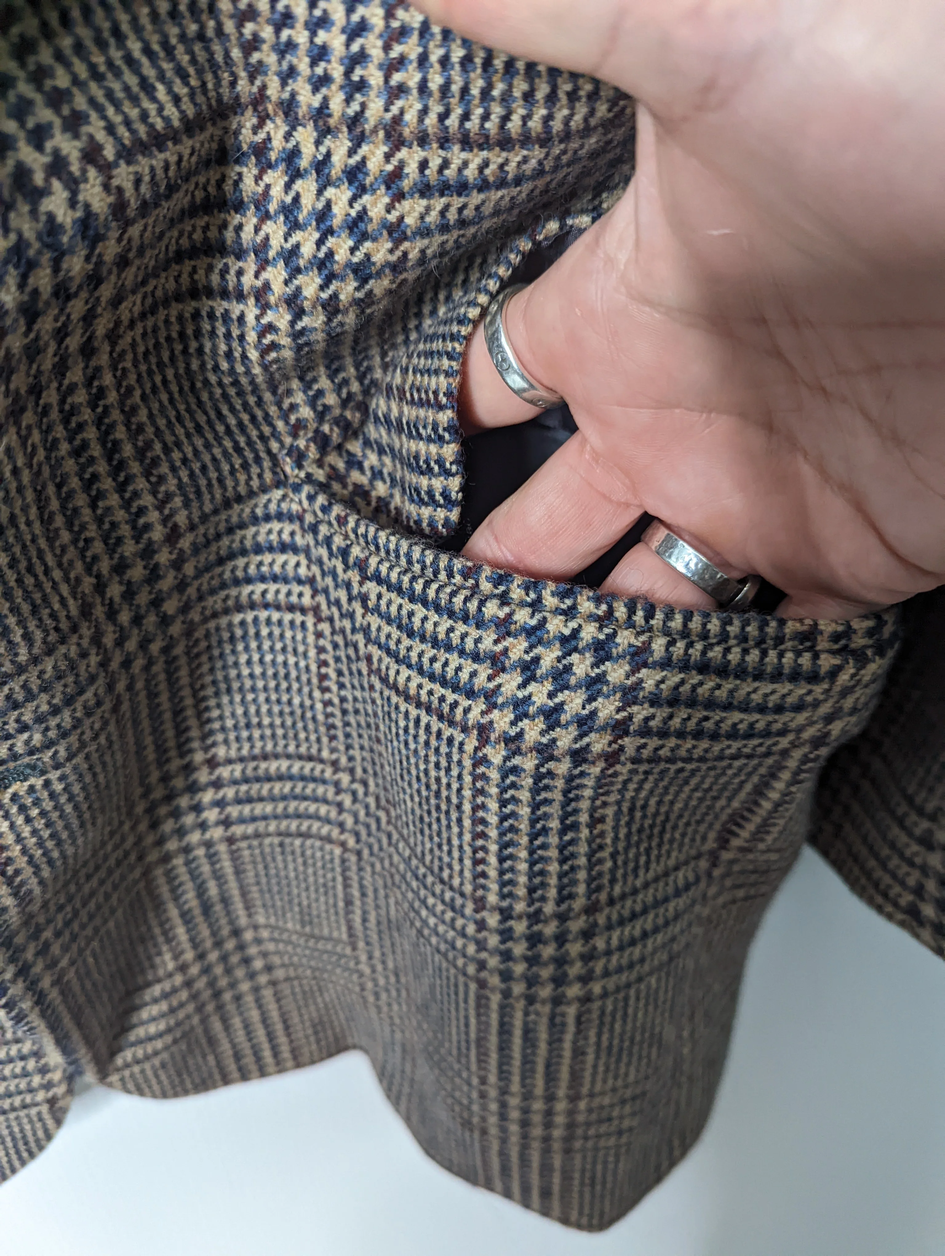80s Wool Herringbone Blazer 3 Button Lambswool 41r By Eddie Bauer - Image 8