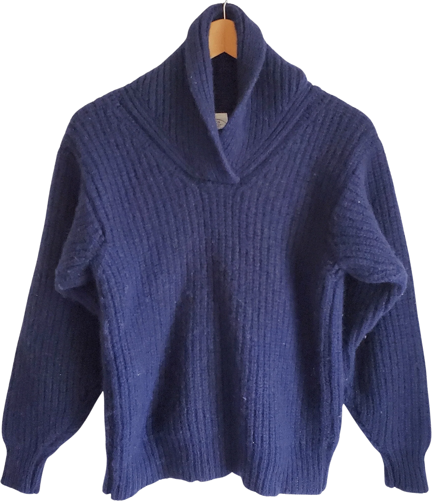 80s Wool Knit Sweater Navy Blue Women's Size Small By Laura Ashley
