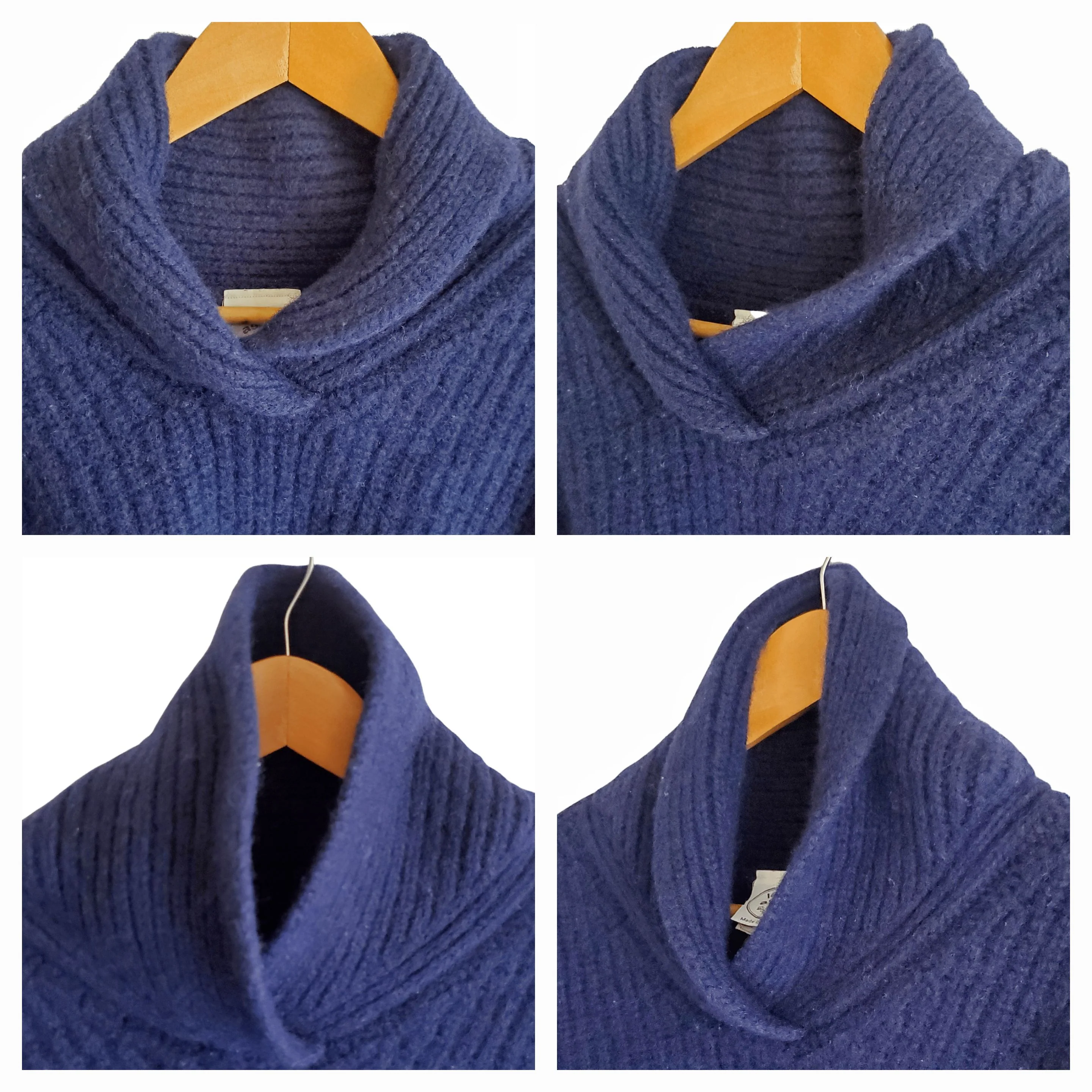 80s Wool Knit Sweater Navy Blue Women's Size Small By Laura Ashley - Image 4