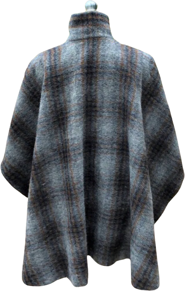 80s Wool Plaid Cape - Image 2