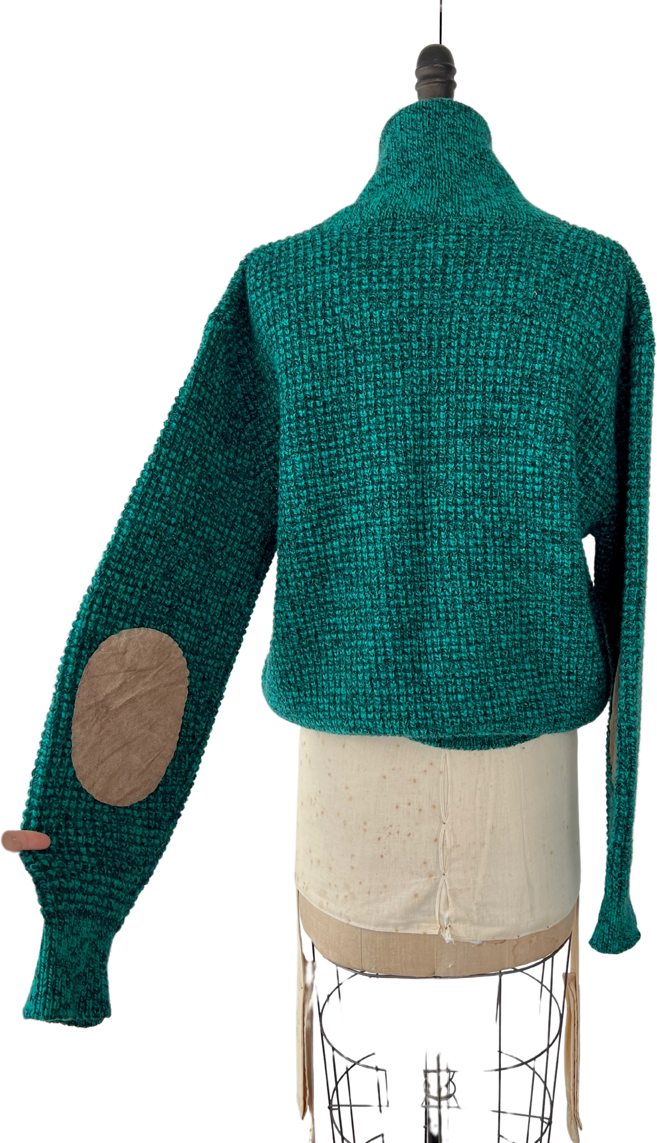 80s Wool Pullover Teal Sweater - Image 2