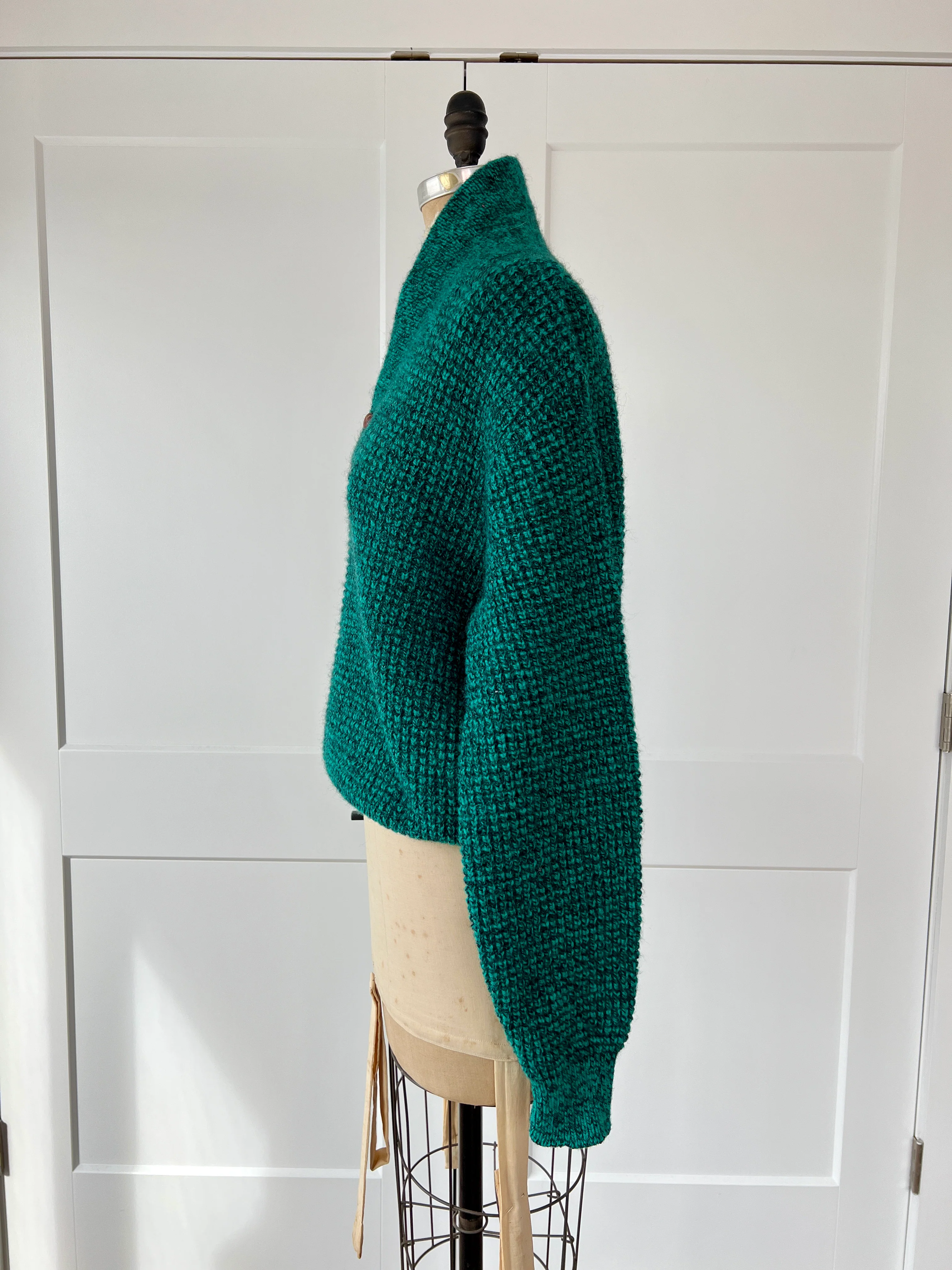 80s Wool Pullover Teal Sweater - Image 4