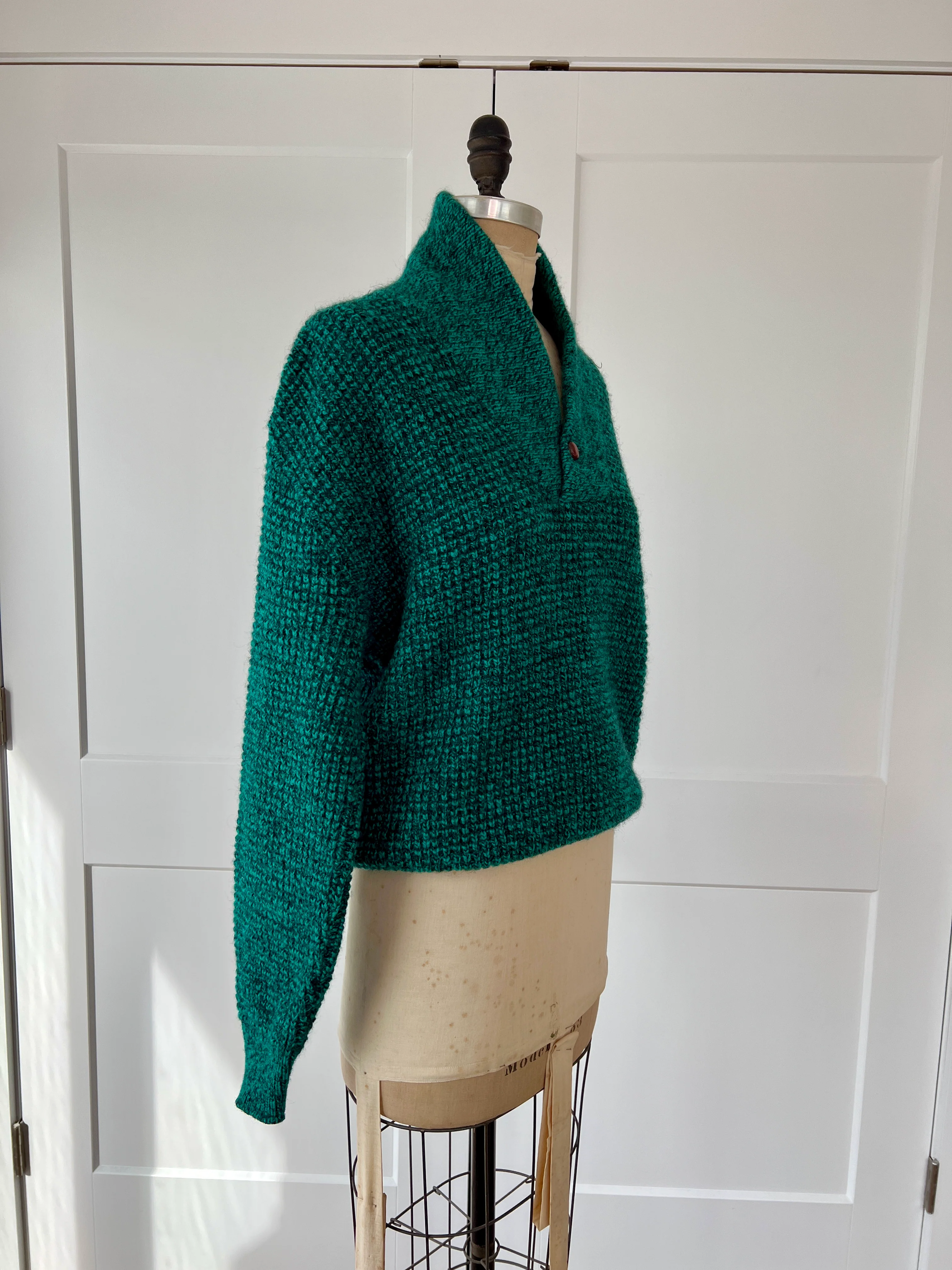 80s Wool Pullover Teal Sweater - Image 5