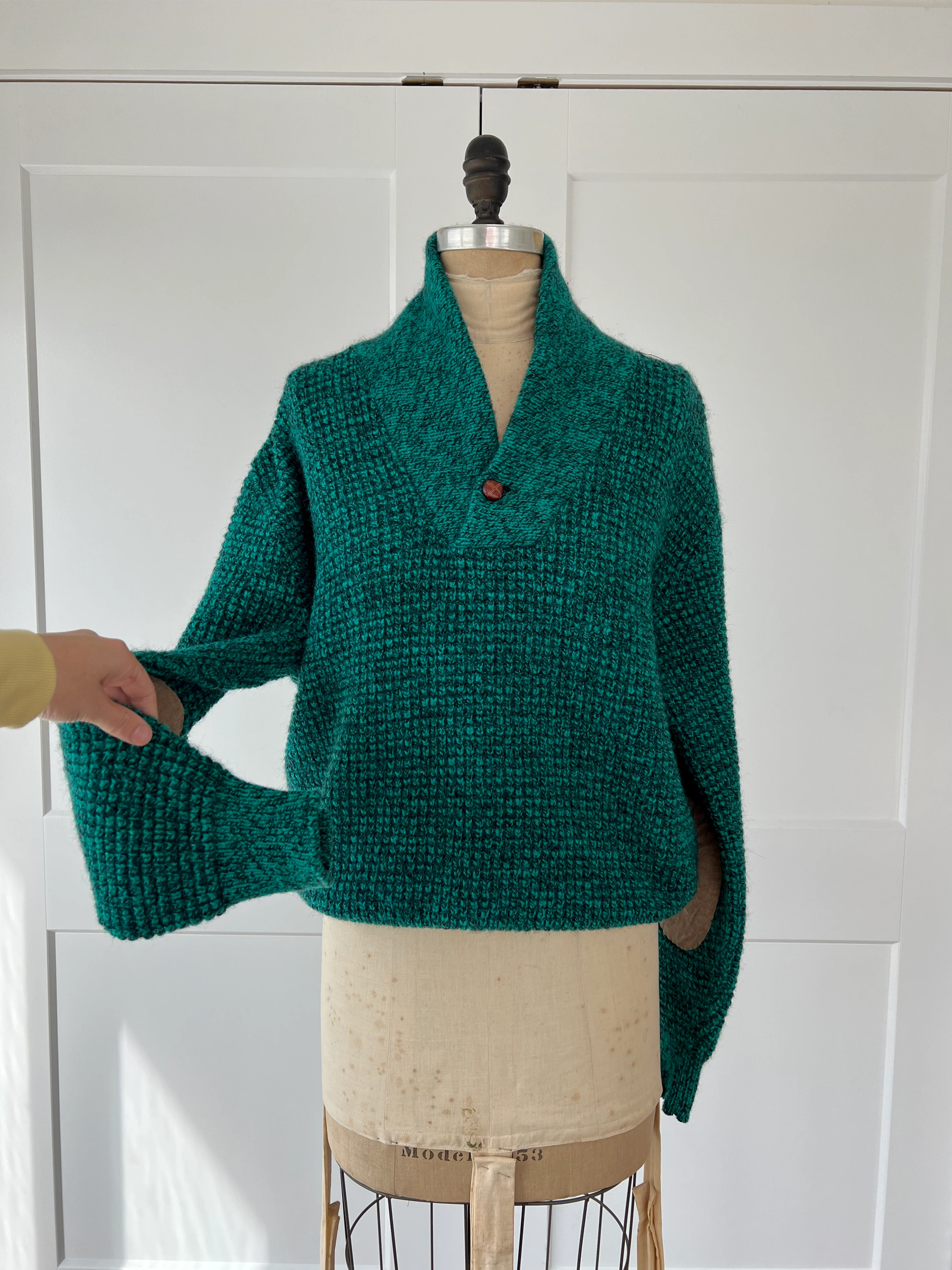 80s Wool Pullover Teal Sweater - Image 6