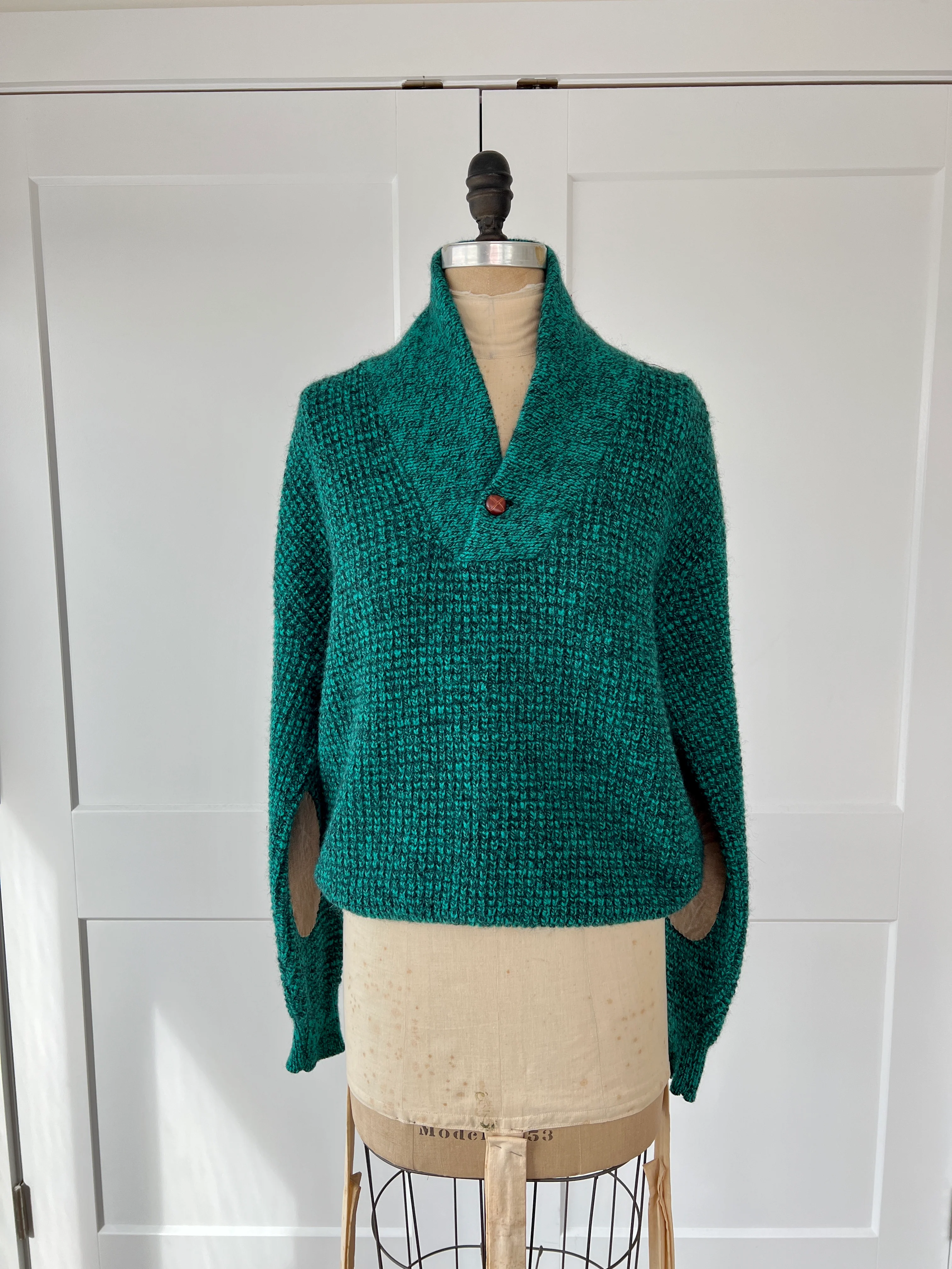 80s Wool Pullover Teal Sweater - Image 8