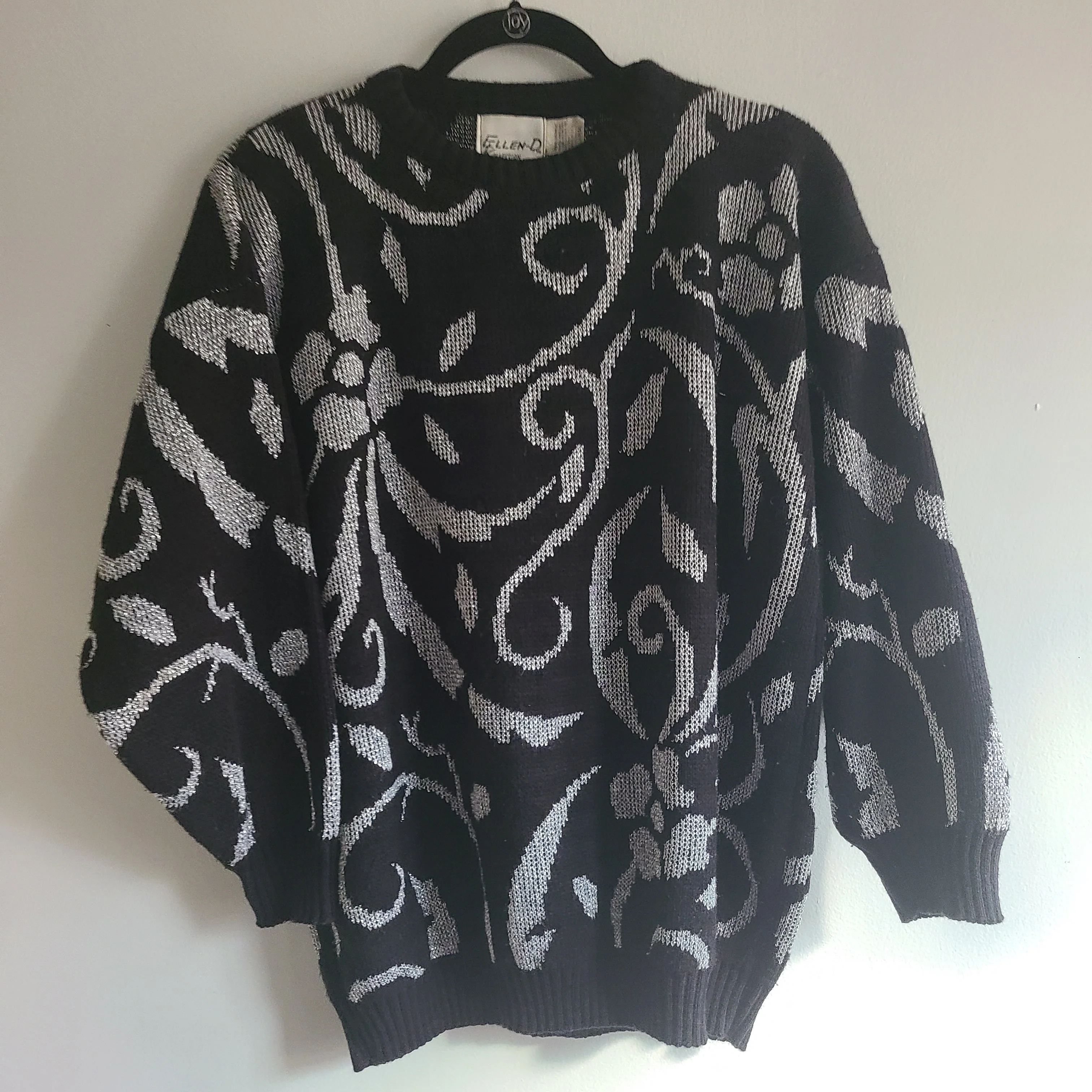 80s Woven Acrylic Crewneck Sweater By Ellen-D - Image 3