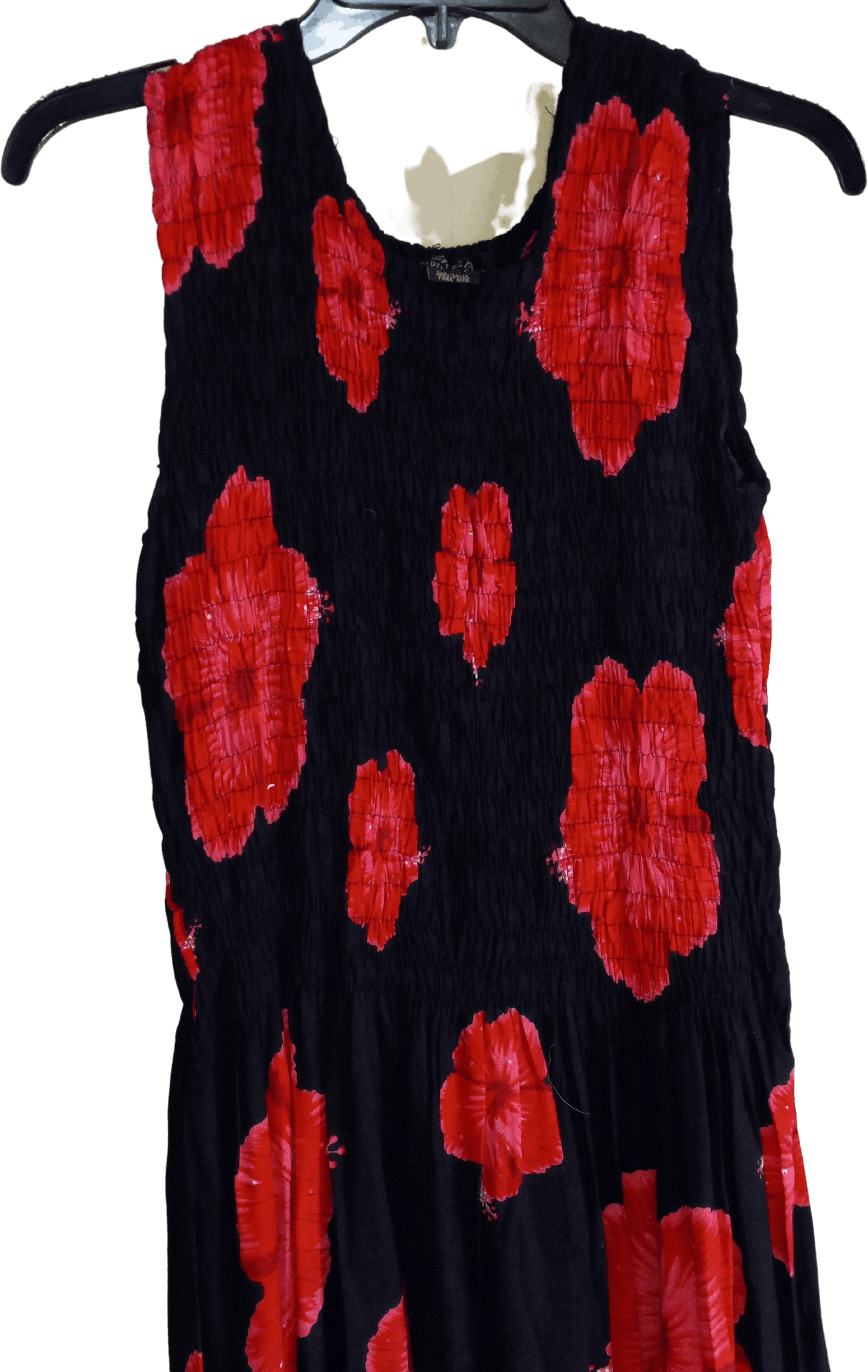 90’s Rayon Floral Elasticized Bodice Slight Flare Dress by Baba - Image 2