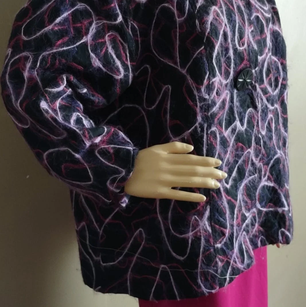 90’s Cotton Jacket with Lining and Pink Embroidery by Laura Ashley - Image 5
