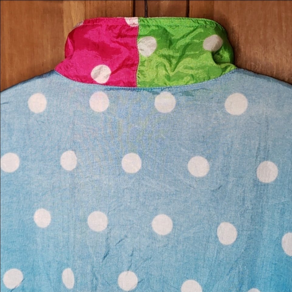 90’s Multicolor and White Nylon Windbreaker - Image 6