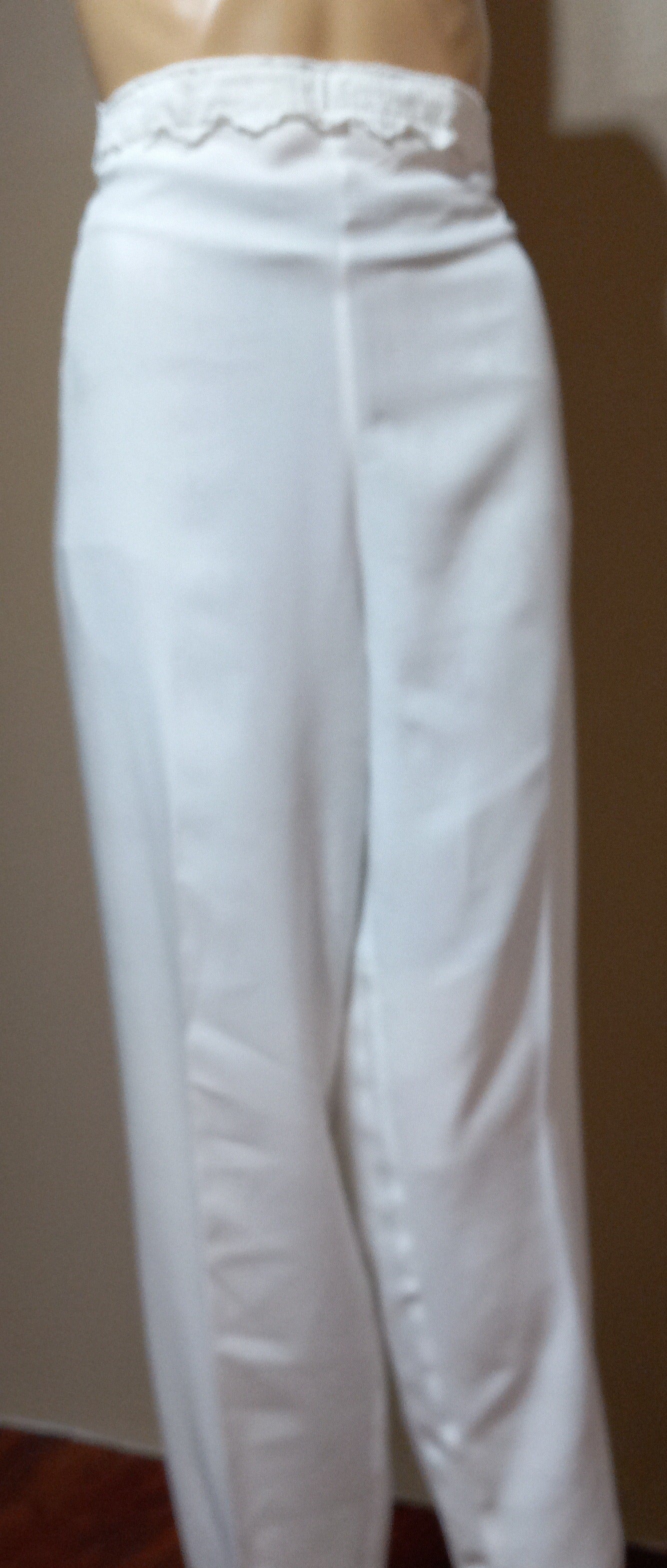 90’s White Rayon Lace and Beads 3 Piece Pants Suit by Marcia & Me & Co - Image 12