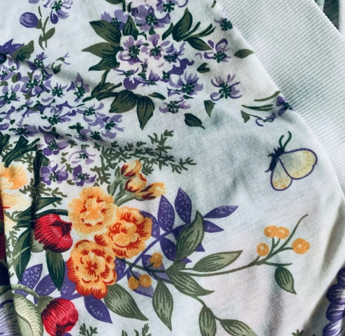 90s/00s Floral Butterfly Print Light Weight Cardigan by Blair - Image 7