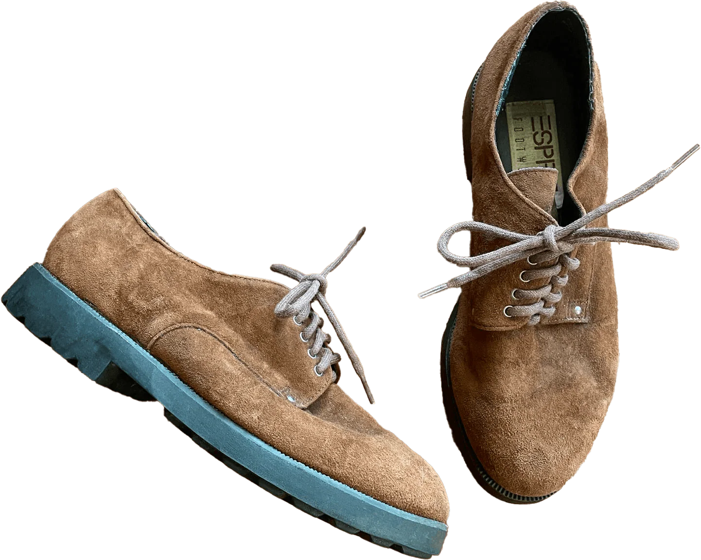 90s/00s Platform Chunky Lace Up Brown Loafers By Espirit