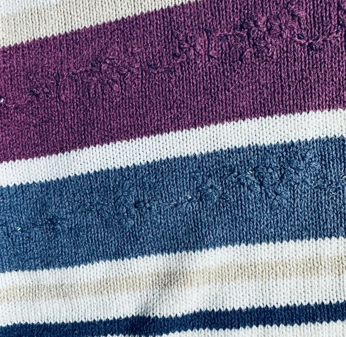 90s/00s 00s Striped Butterfly Quarter Zip Sweater By Alfred Dunner - Image 8