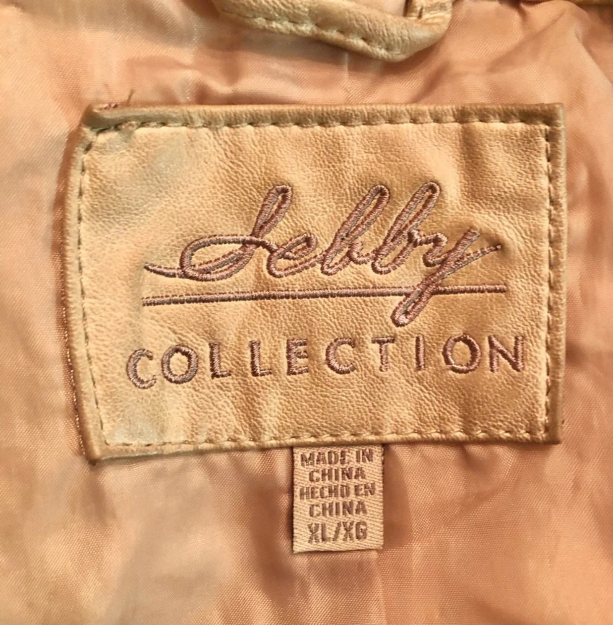 90s/00s  Tan Faux Leather Bomber Jacket by Sebby Collection - Image 4