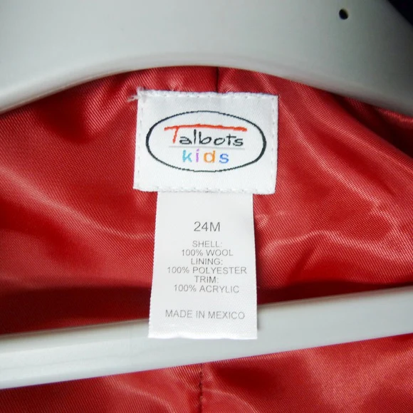 90s/00s 2 Pc Red Wool Coat . Hat And Pleated Coat By Talbots Kids - Image 8